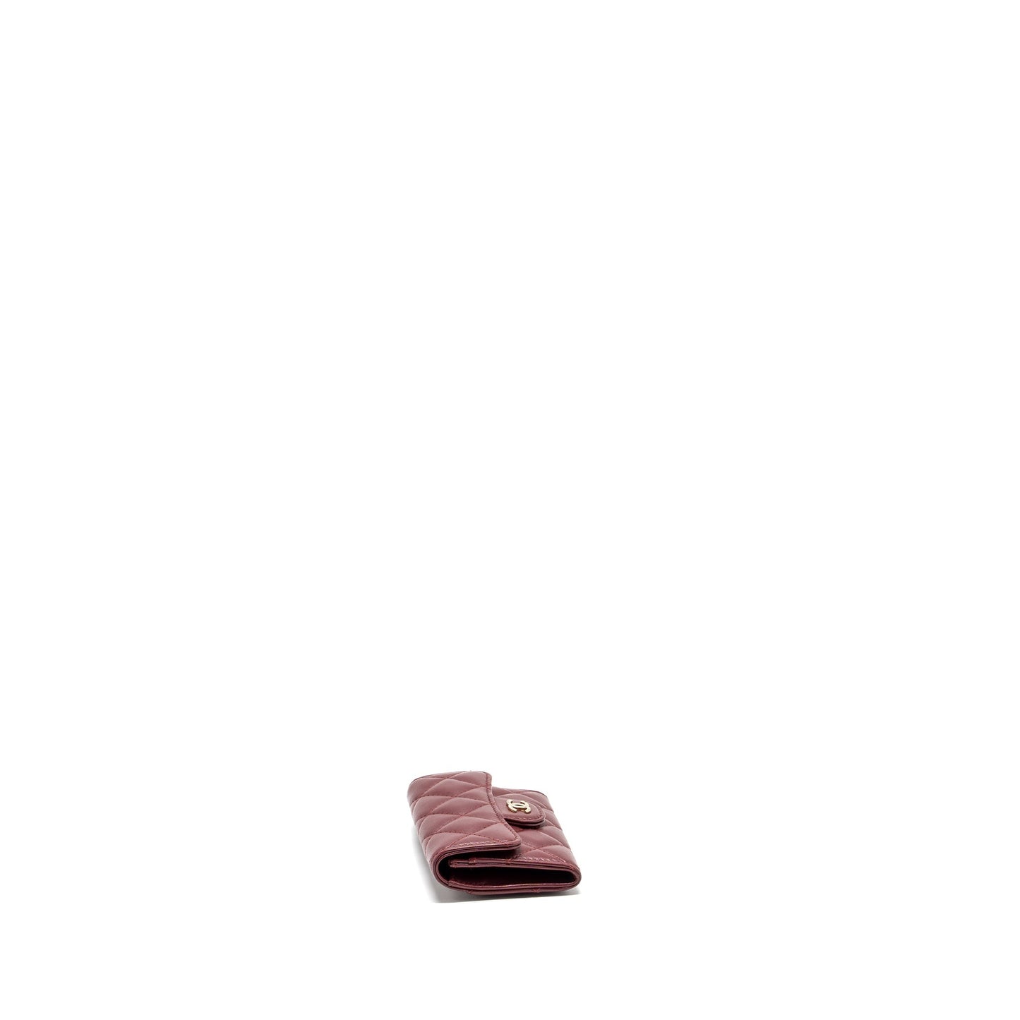 Chanel Classic Flap card holder lambskin burgundy Wallet Case