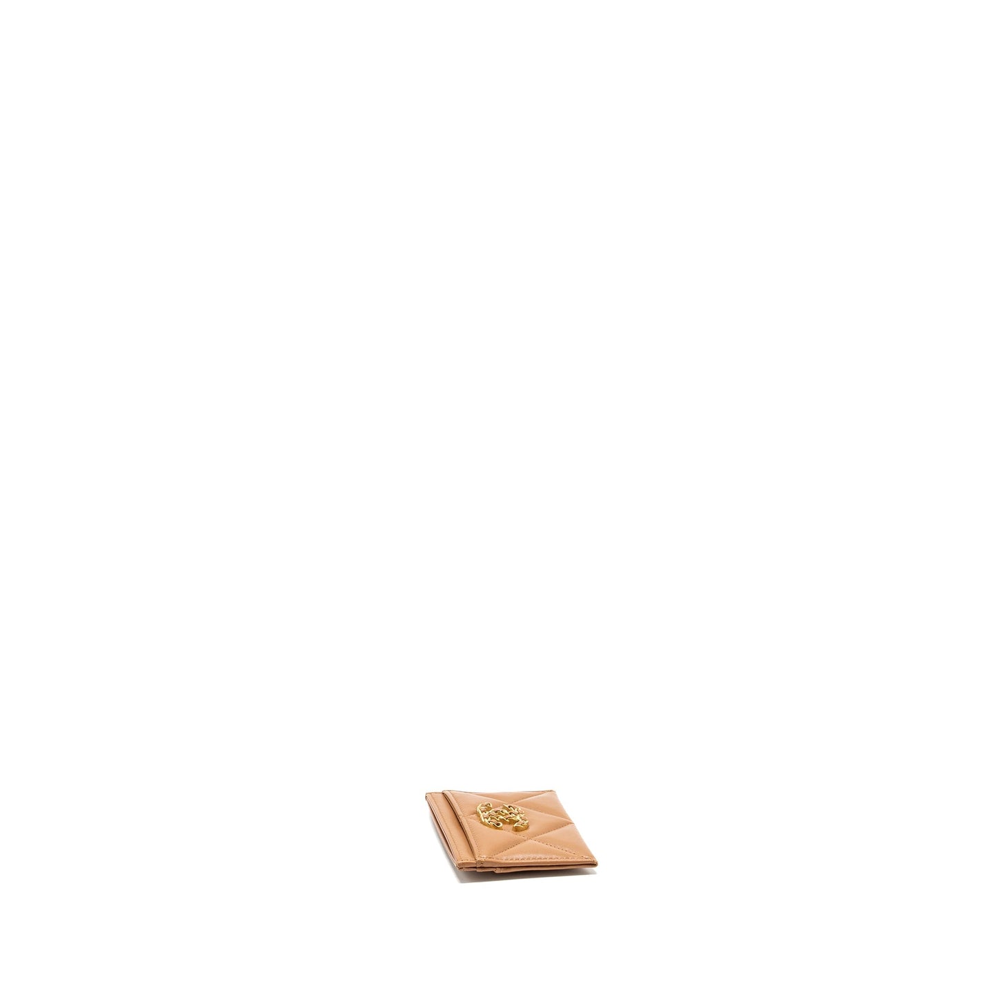 Chanel 19 Card Holder Lambskin Caramel GHW Wallet Case