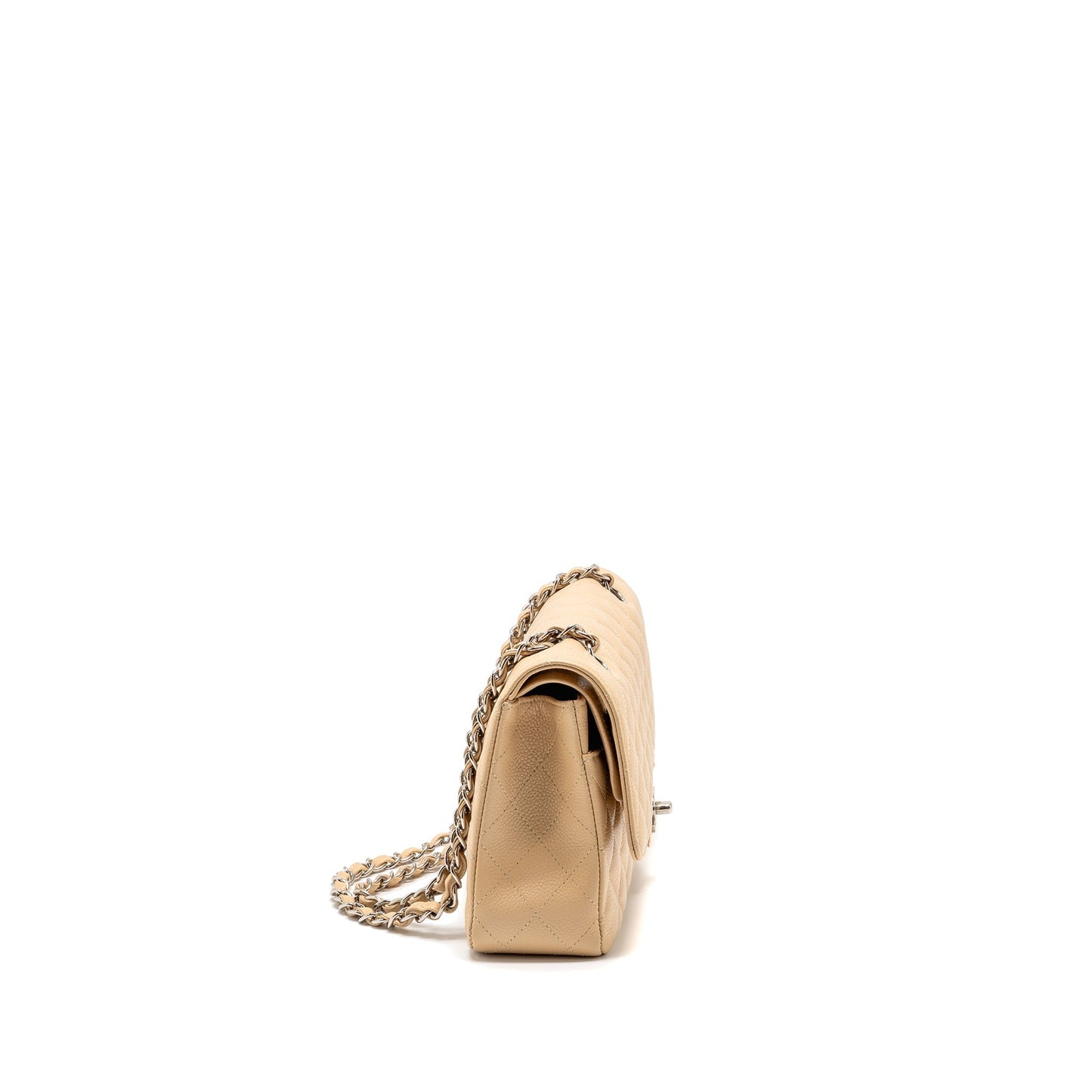 Chanel Classic Double Flap Caviar SHW Beige Shoulder Bag Chanel Beige