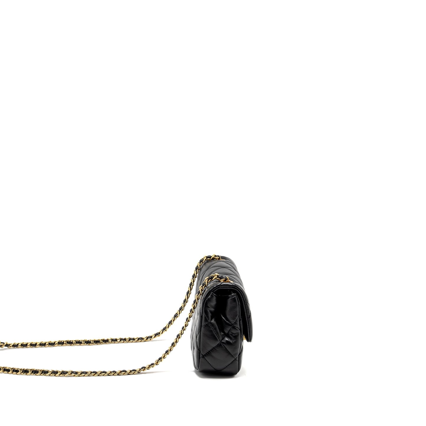 Chanel 22B FlapBag Lambskin GHW Microchip Black Mini Bag