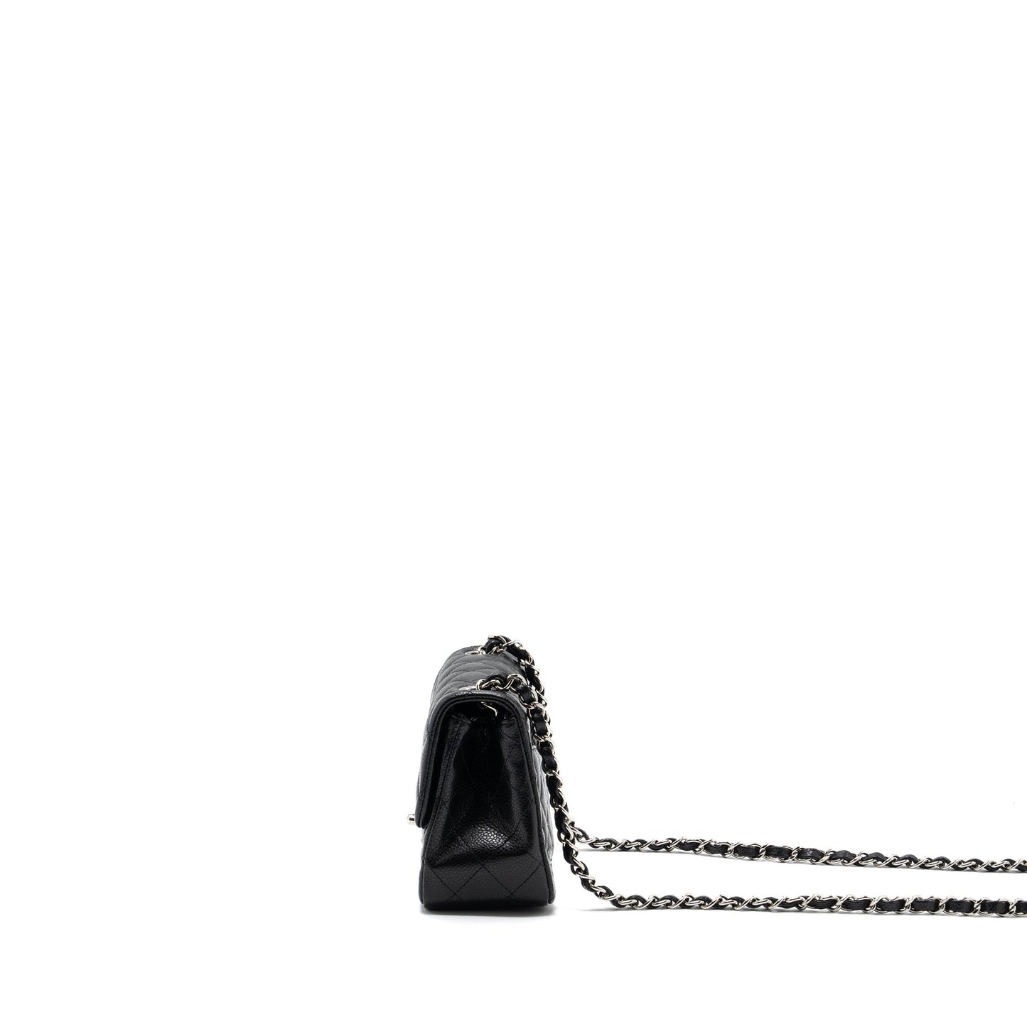 Chanel Classic Square Flap Caviar SHW Black Shoulder Bag Caviar Shw