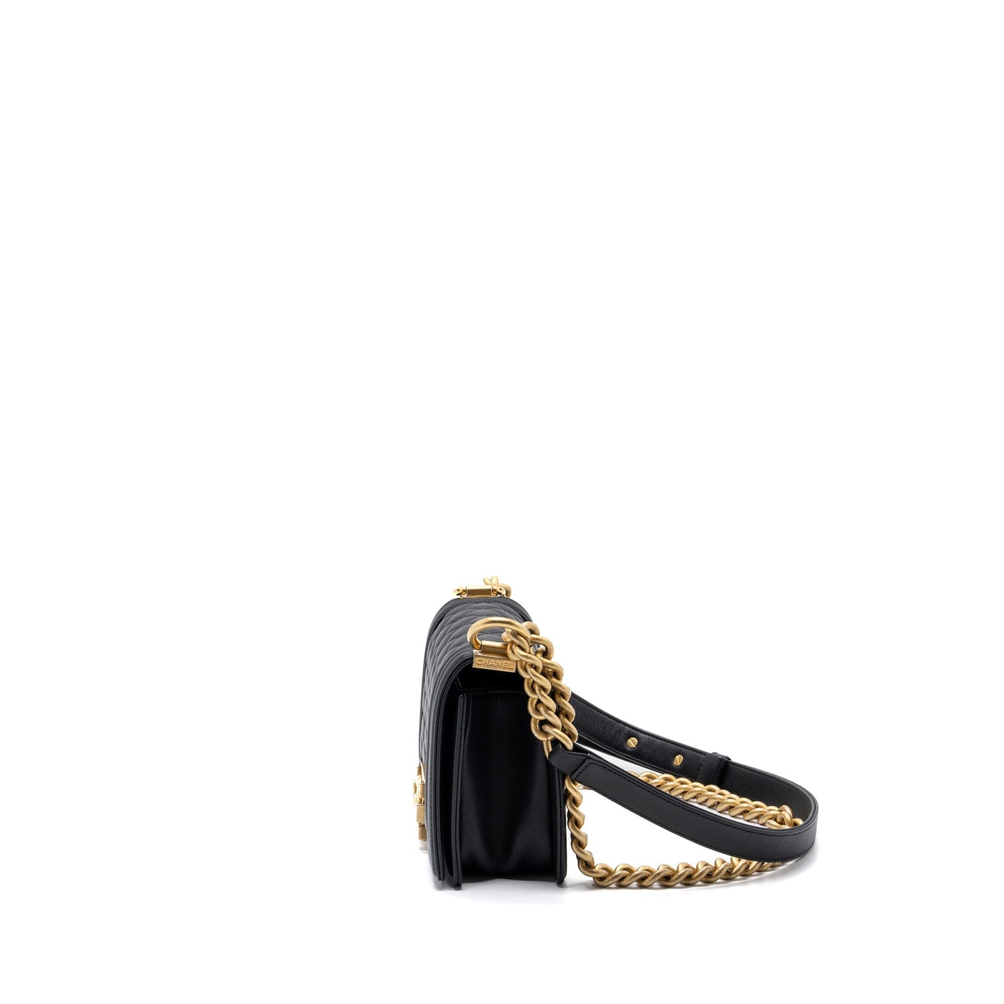 Chanel boy calfskin GHW Black Small Handbag