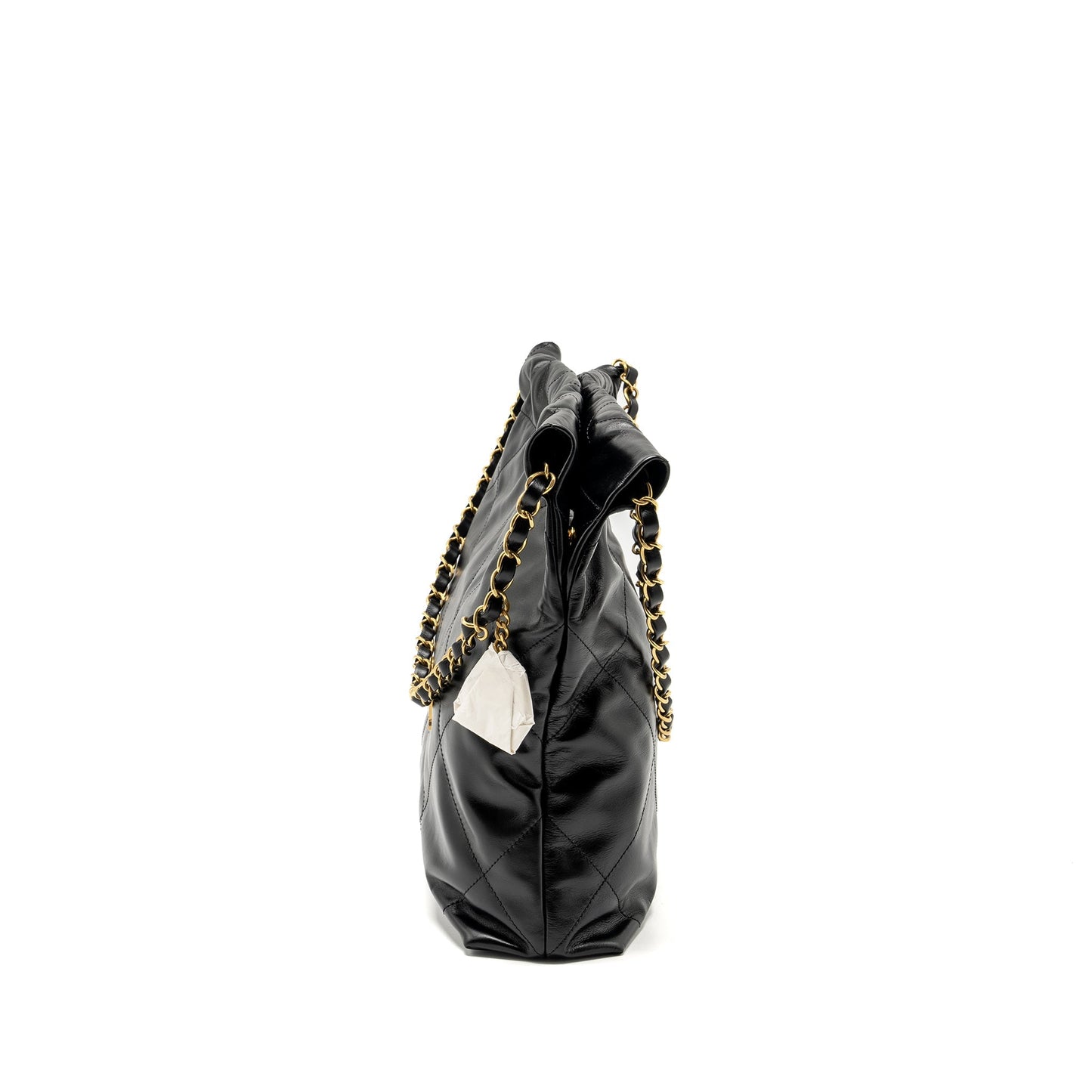 Chanel 22 Shiny Calfskin GHW Microchip Black Small Handbag Microchip 1