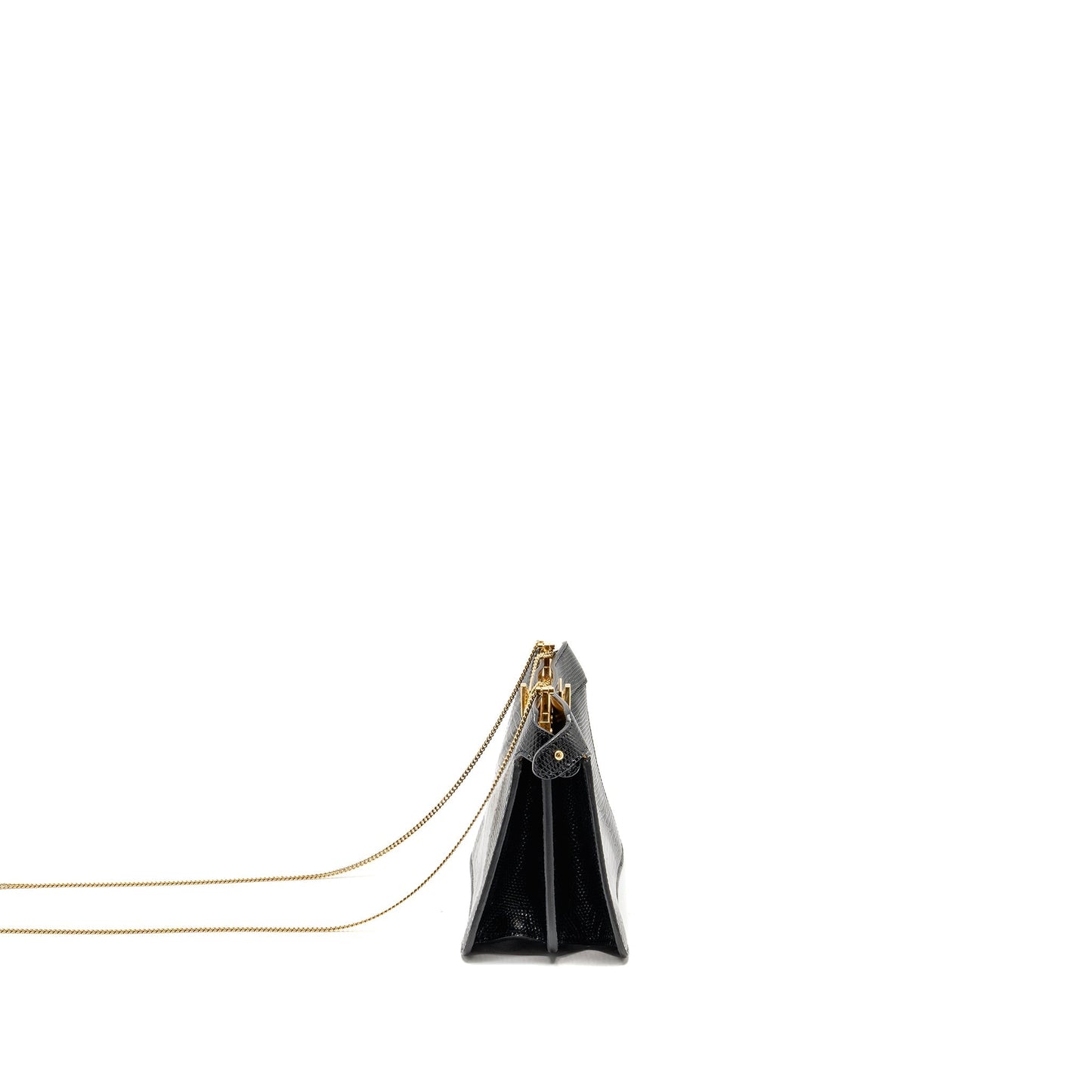 Fendi Peekaboo See You Purse Lizard Black Travel Bag