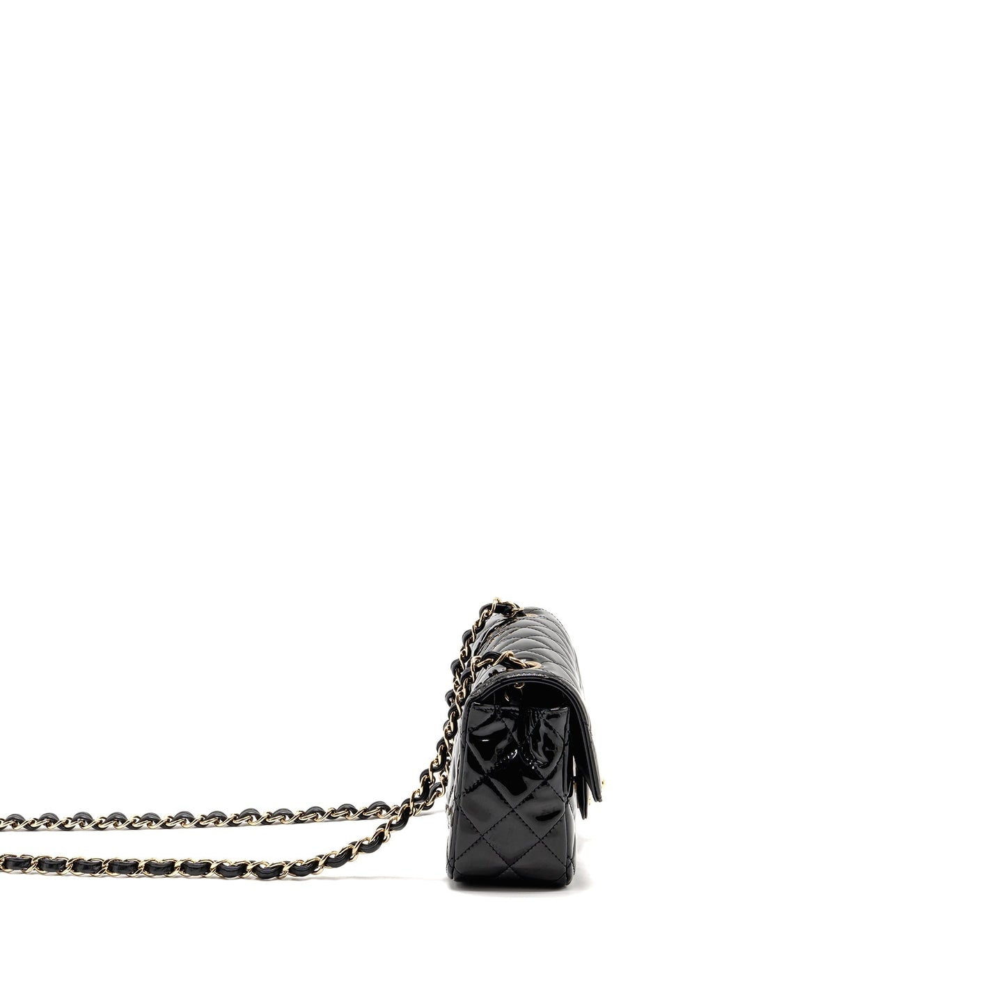 Chanel rectangular flap patent LGHW Black Leather Shoulder Bag