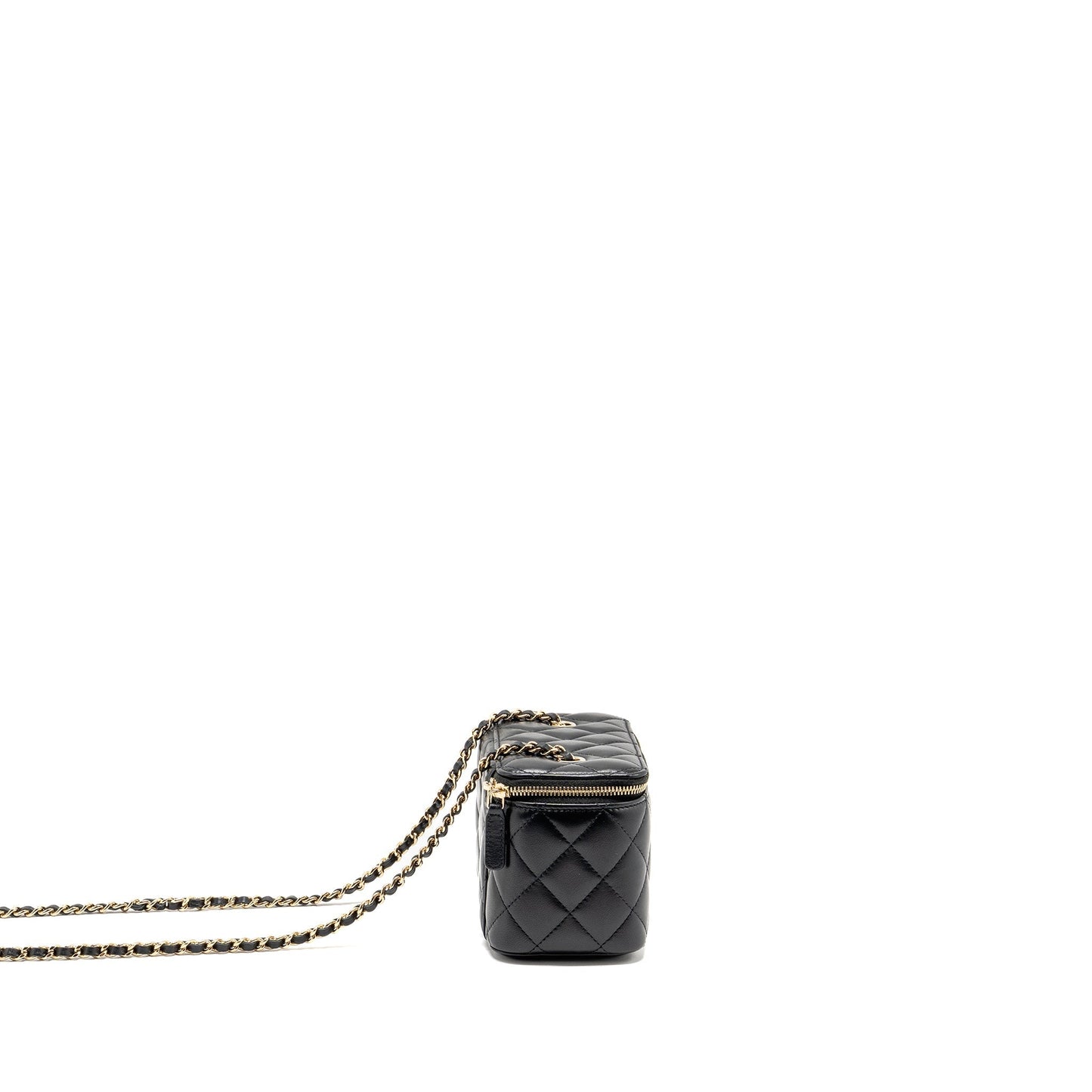 Chanel Long Vanity Lambskin LGHW Black Handbag Black Lghw