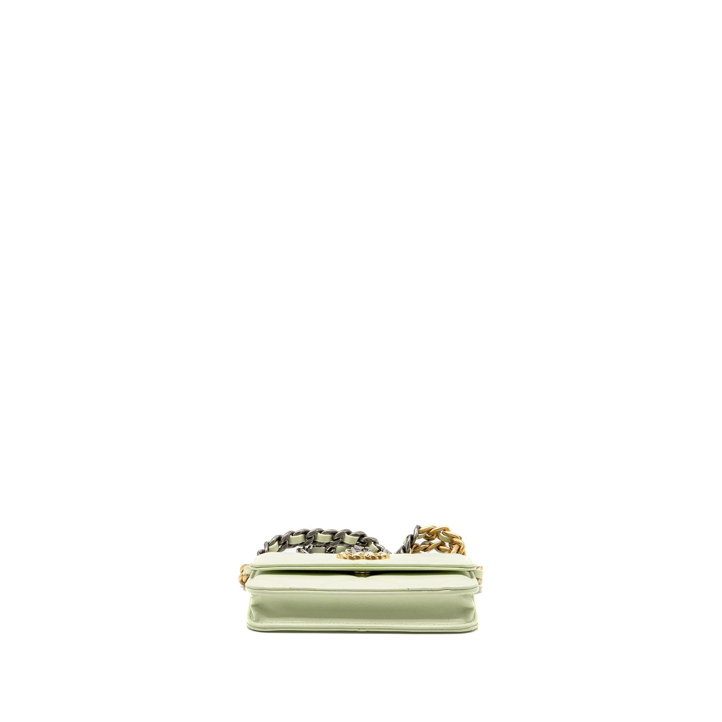 Chanel 19 Lambskin Light hardware Multicolour Green Clutch Bag