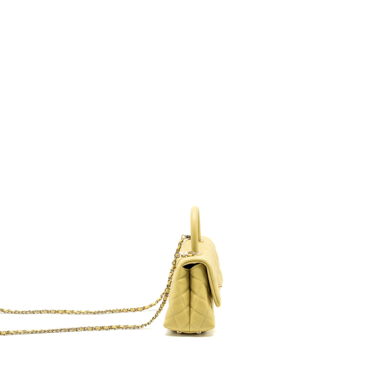 Chanel Cocohandle caviar Yellow LGHW Green Mini Bag