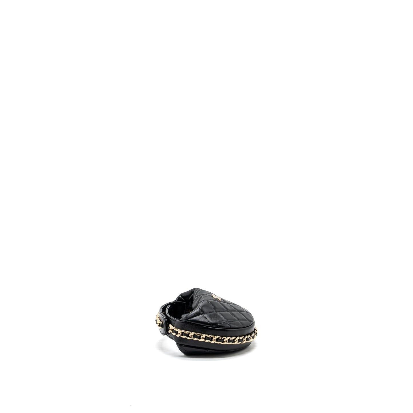 Chanel 23C round lambskin GHW microchip Black Clutch Bag