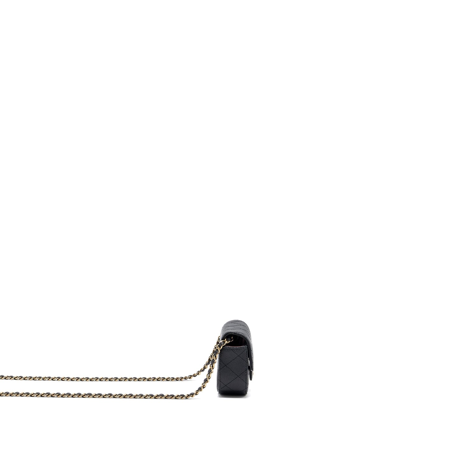 Chanel Caviar LGHW microchip Black Clutch Bag