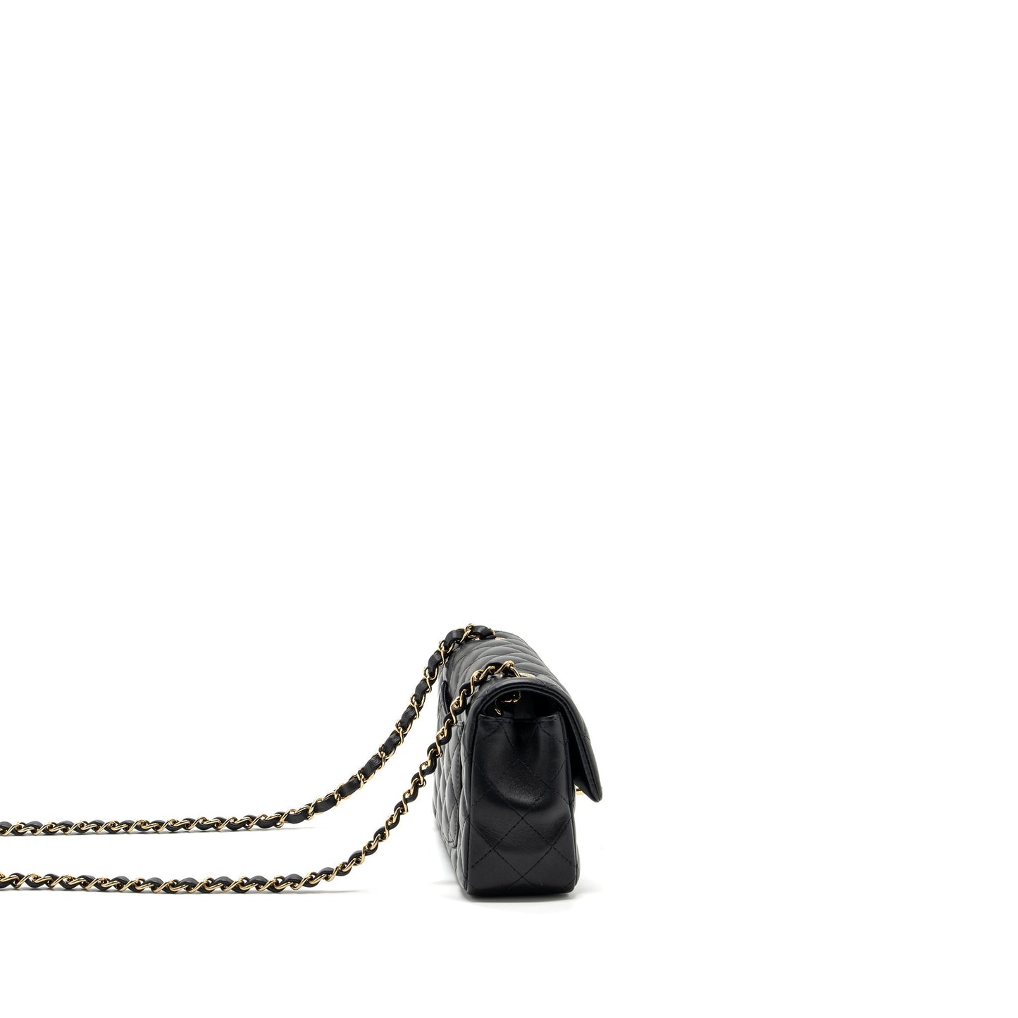 Chanel Classic Rectangular Flap Lambskin LGHW Microchip Black Shoulder Bag Microchip 5