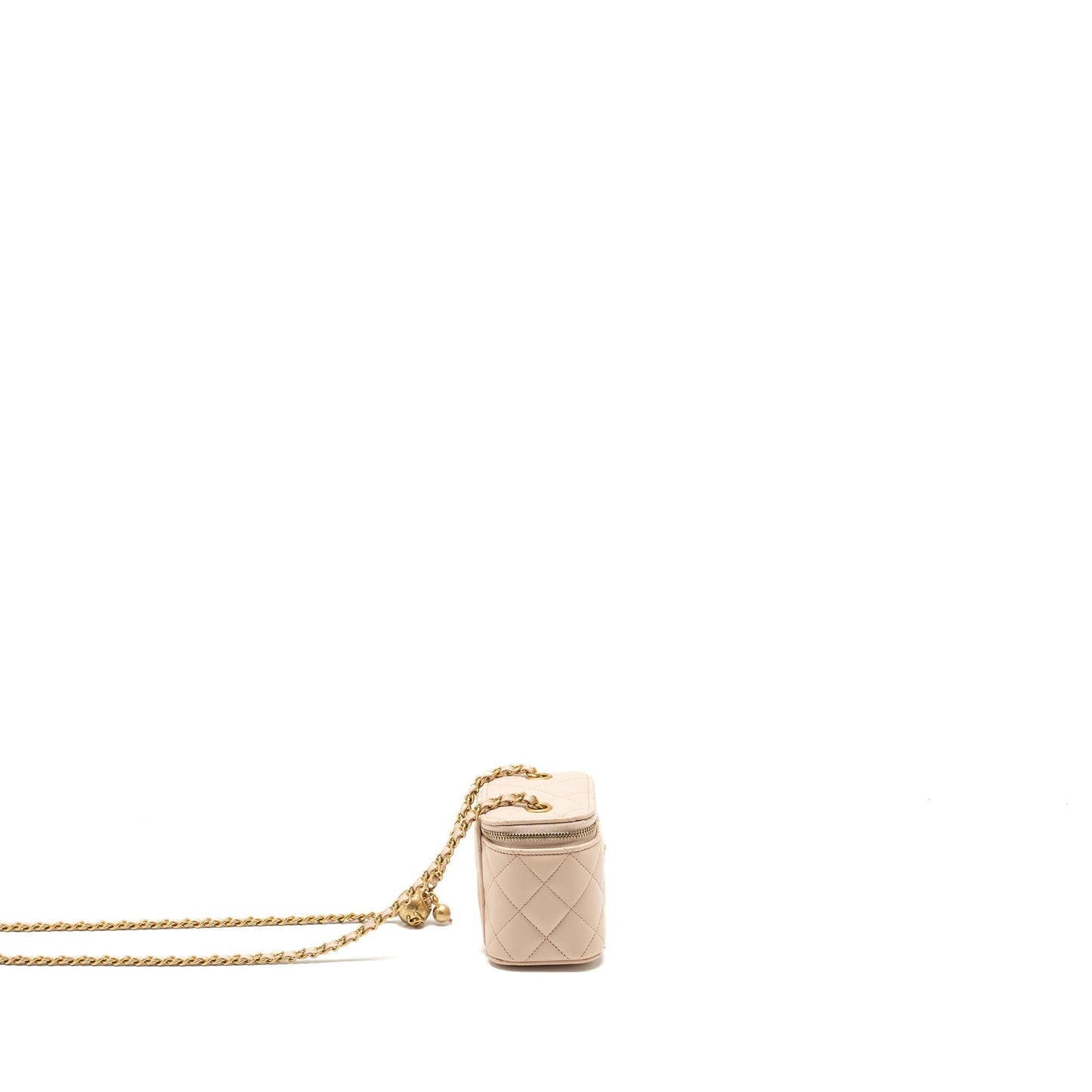 Chanel Pearl Crush Vanity Lambskin Light GHW Pink Beige Mini Bag