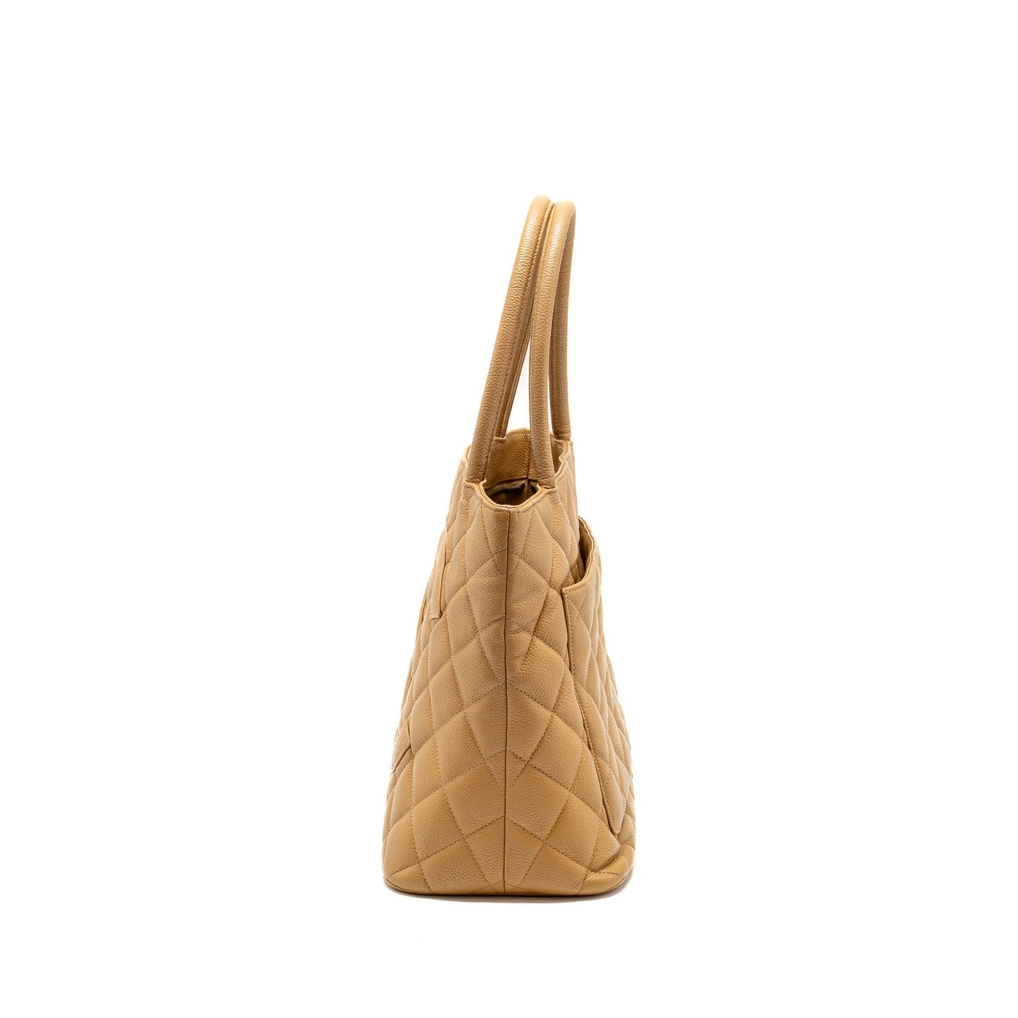 Chanel Medallion Caviar SHW Beige Tote Bag
