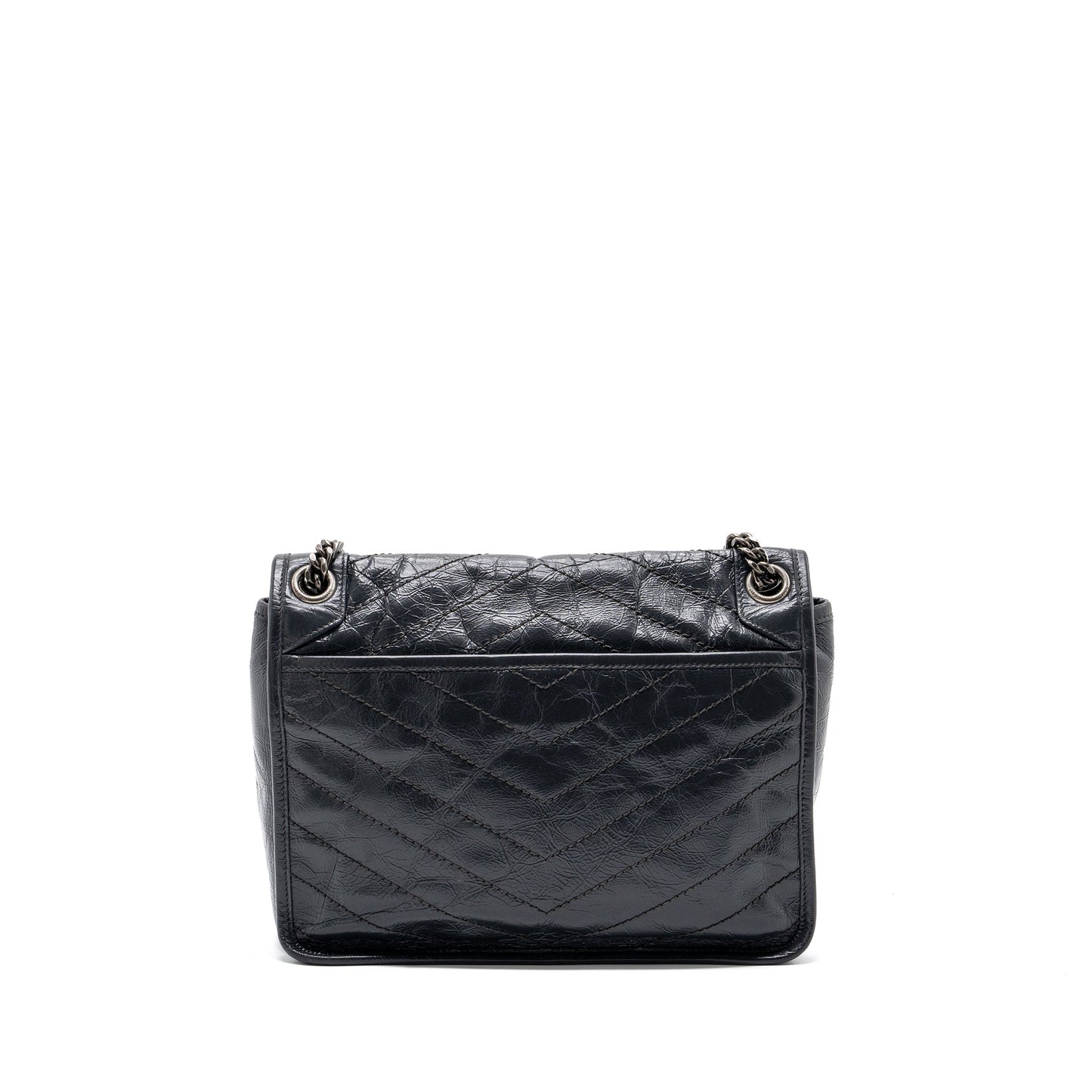 YSL Saint Laurent Saint Laurent Niki Calfskin Dark Grey Travel Medium Travel Bag