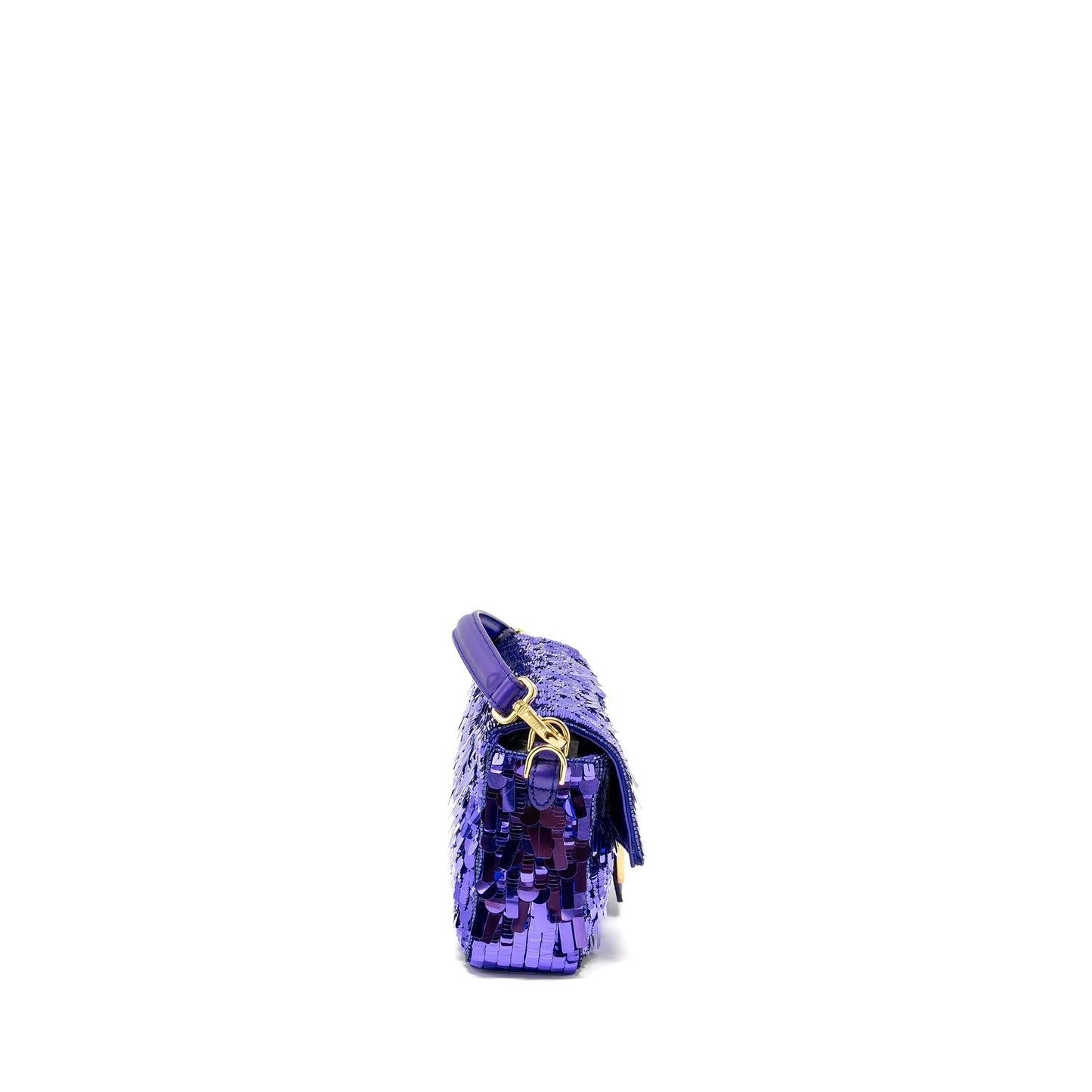 Fendi Baguette Purse Limited Edition Sequin Leather Purple Shoulder Bag