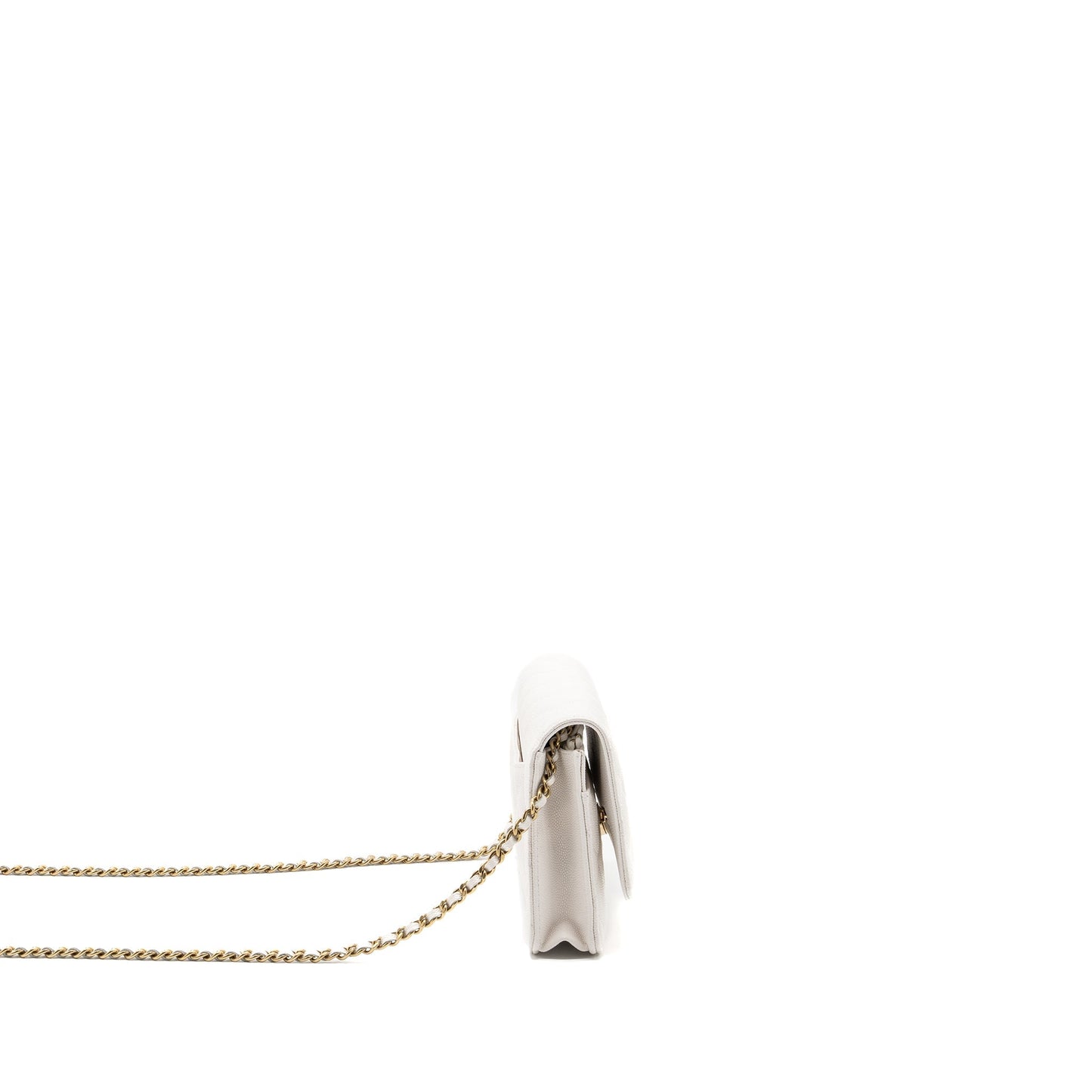 Chanel classic on caviar LGHW Microchip White Wallet Case Microchip 3