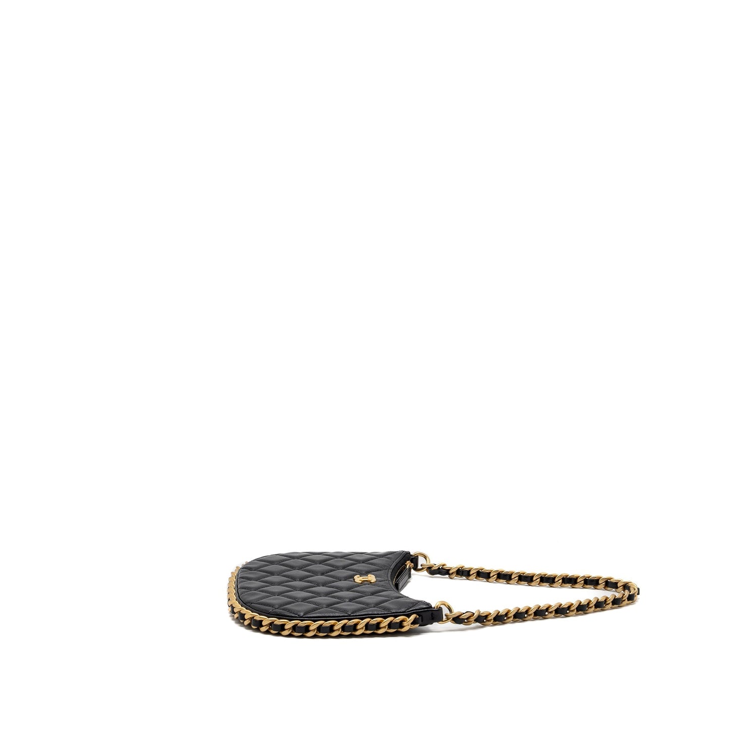 Chanel Hobo Lambskin GHW Microchip Black Shoulder Bag