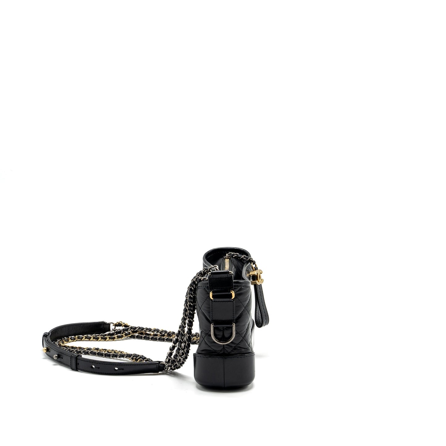Chanel Gabrielle Hobo Aged Calfskin Hardware Multicolour Black Small Shoulder Bag 5