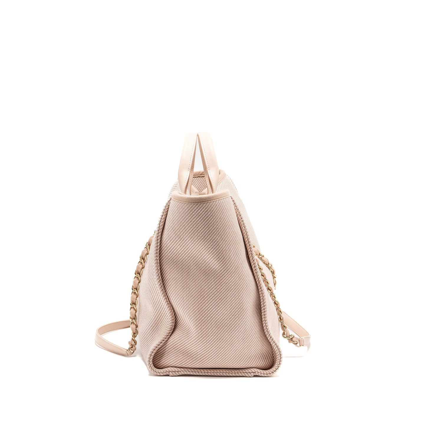 Chanel Deauville Light LGHW Pink Canvas Tote Bag