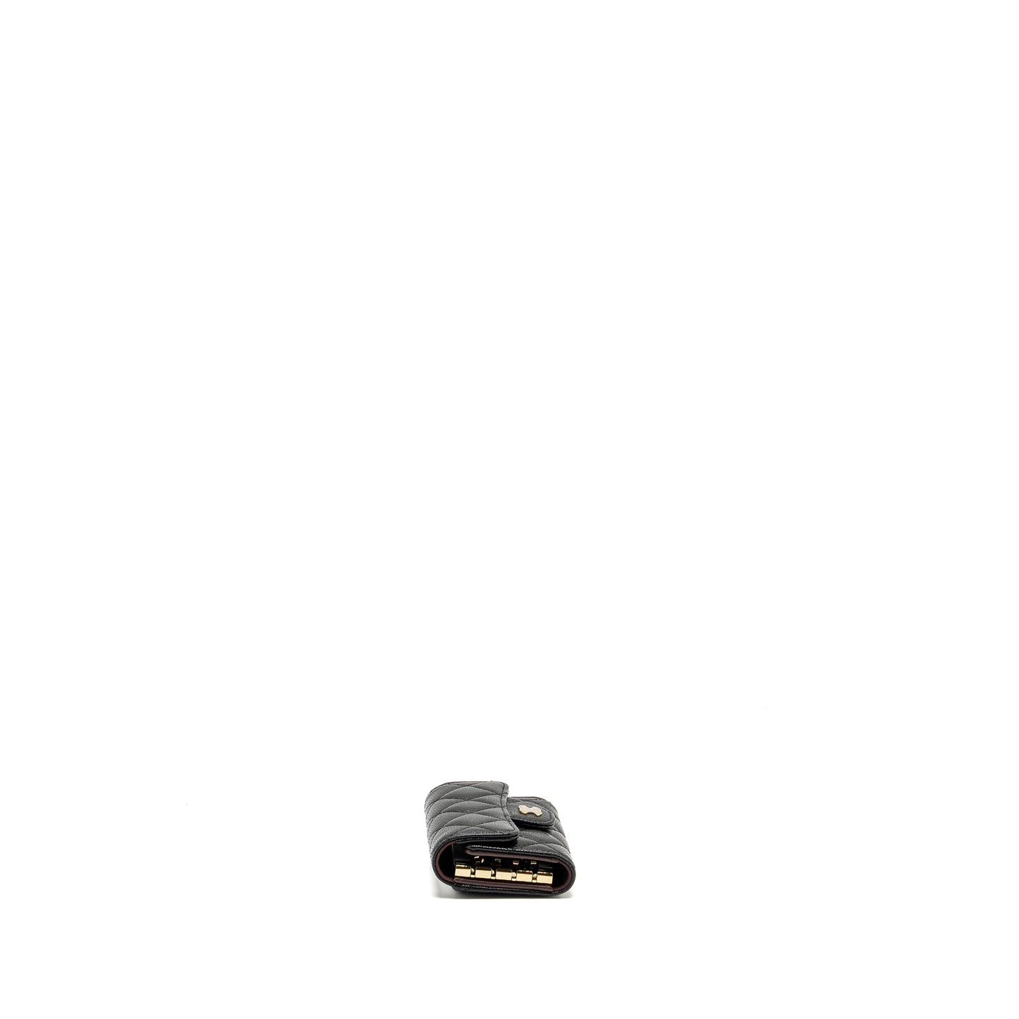 Chanel Classic Flap Holder Caviar LGHW Microchip Black Handbag