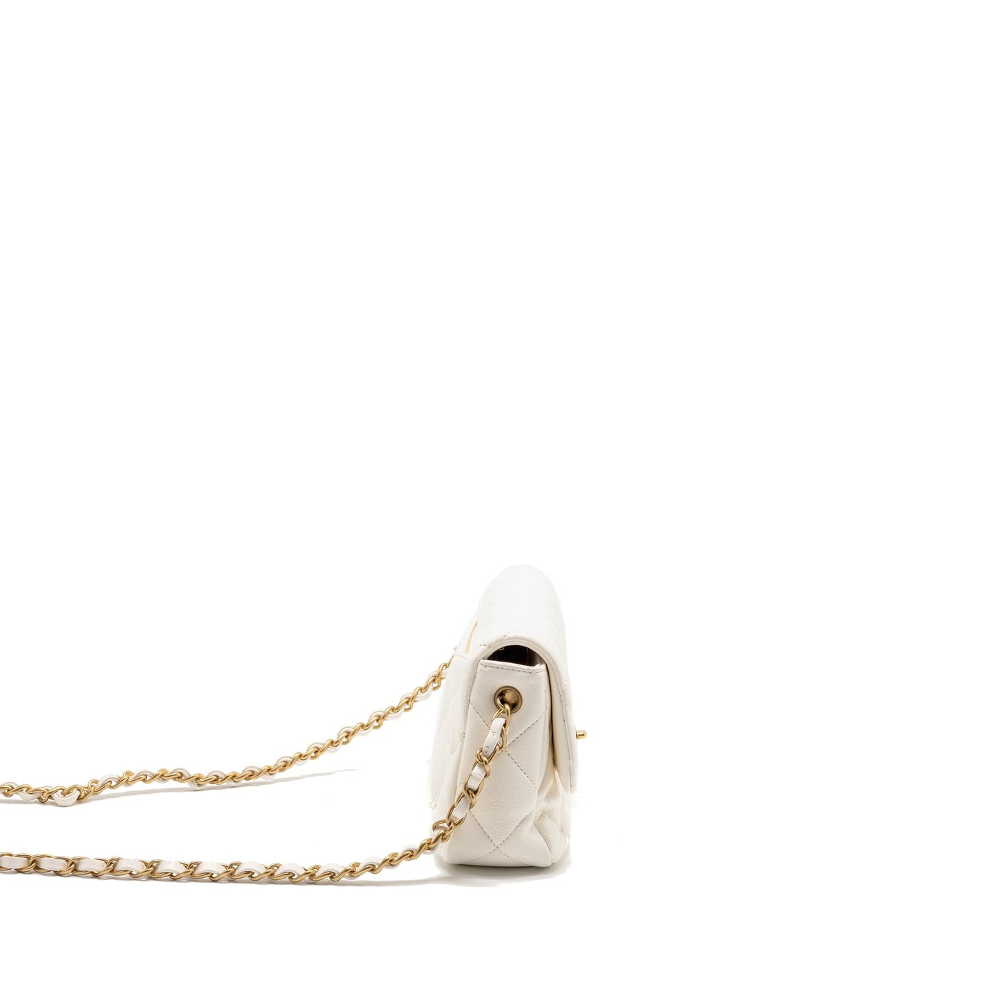 Chanel 23s coco love flap lambskin GHW White Small Shoulder Bag