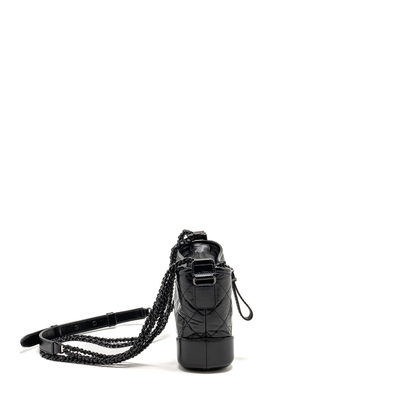 Chanel Gabrielle Hobo Aged Calfskin So Black Small Shoulder Bag Black 1