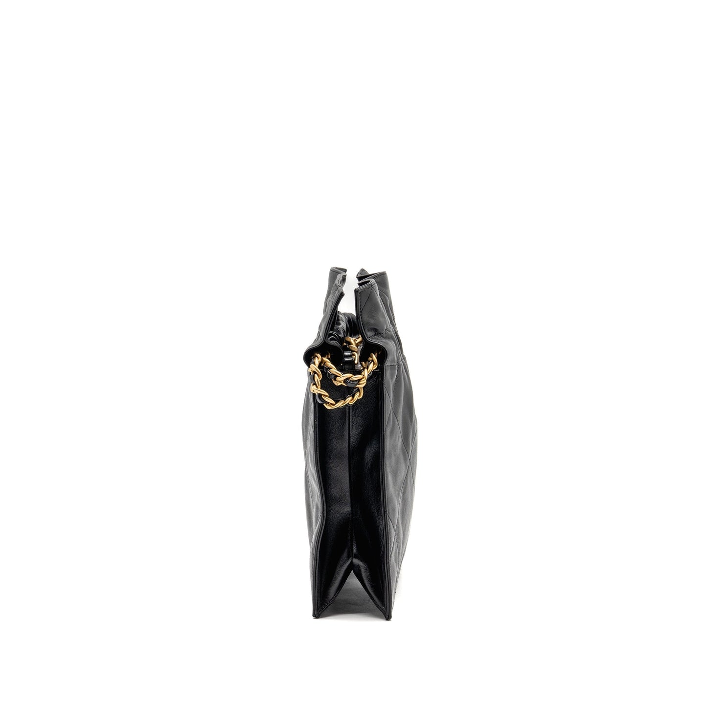 Chanel Drawstring Shiny Lambskin GHW Black Small Jewelry
