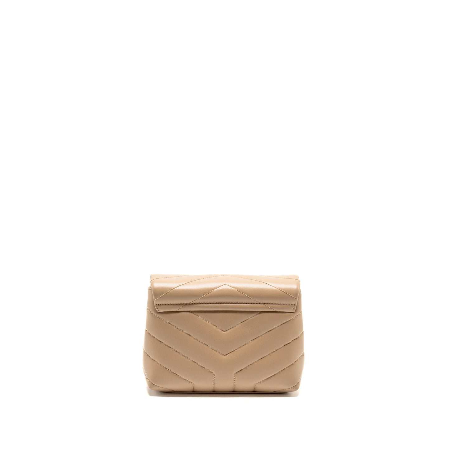 YSL Saint Laurent Toy Loulou Strap Purse Calfskin Dark Travel Beige Mini Travel Bag