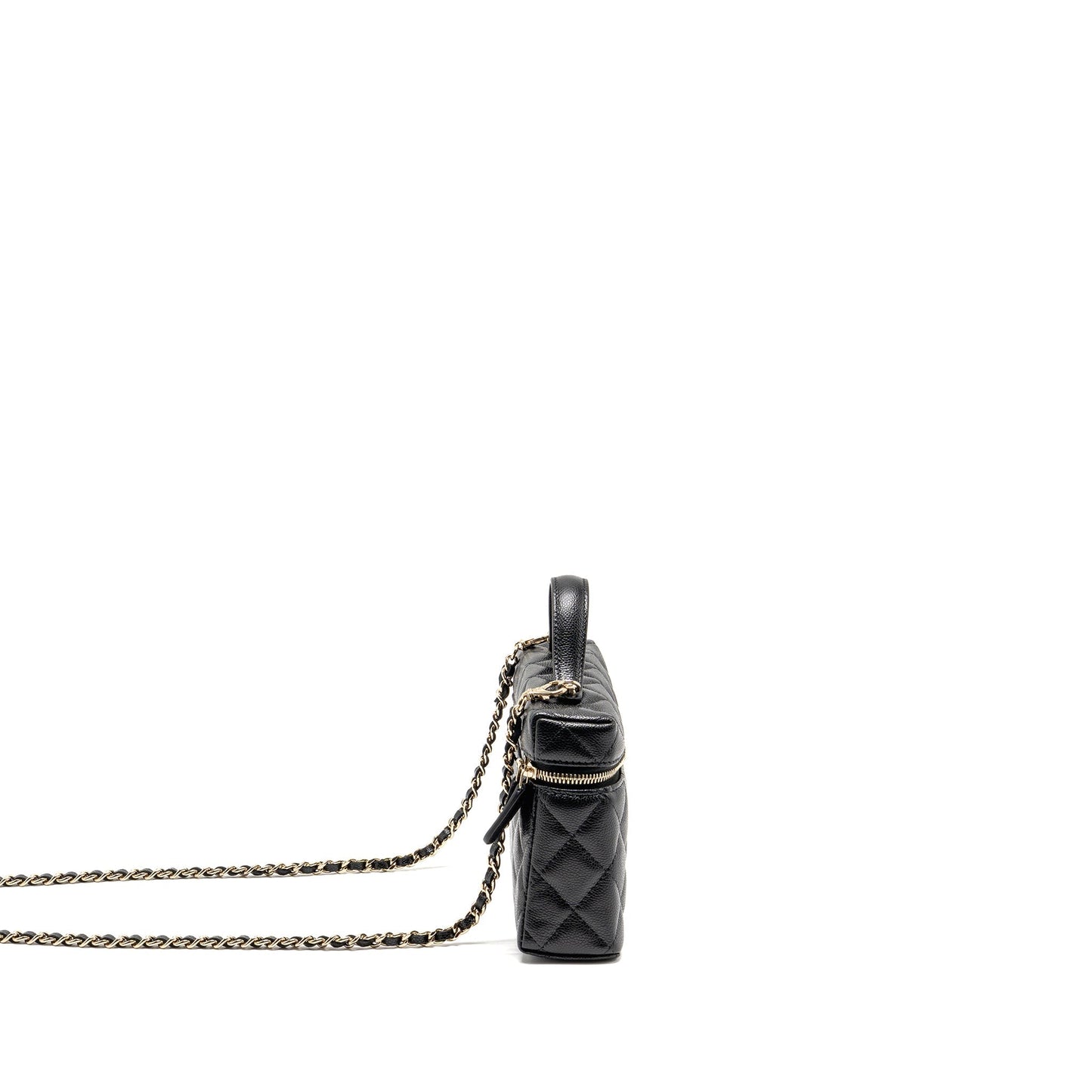 Chanel 25p CC top handle vanity caviar Black Handbag Lghwmicrochip 3