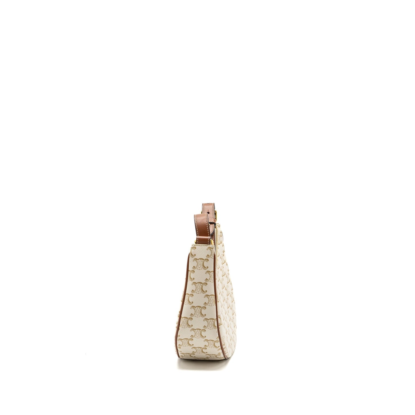 Celine Ava Purse Triomphe Calfskin Handbag Canvas White Travel Bag