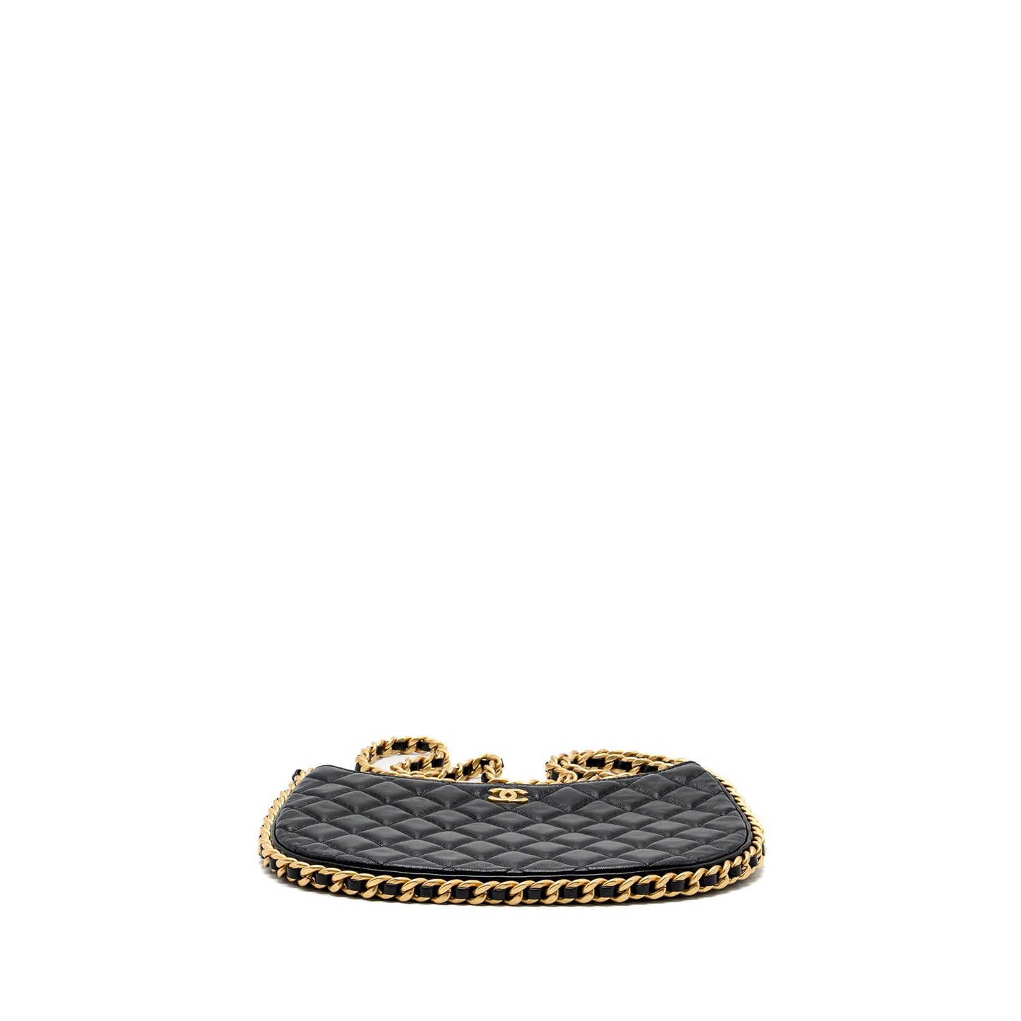 Chanel moon hobo goatskin brushed GHW microchip Black Crossbody Bag