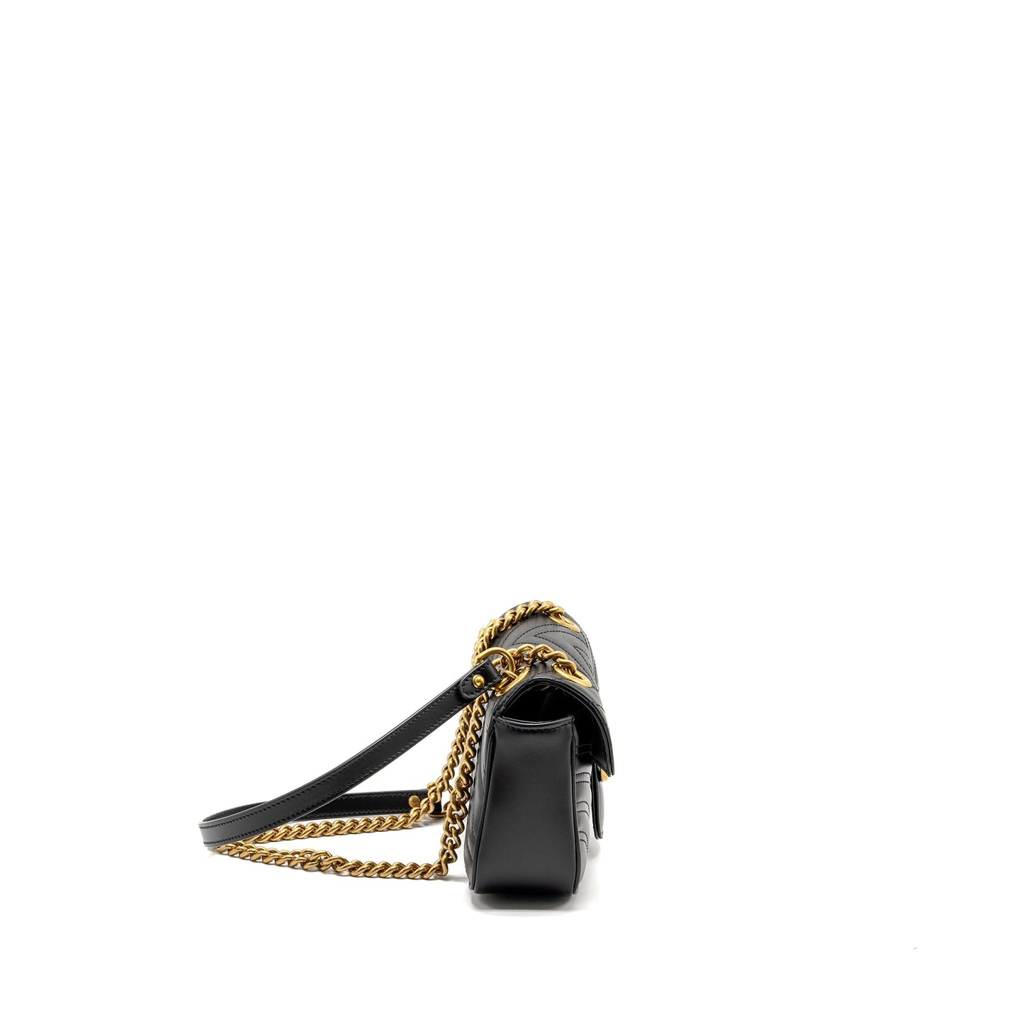 Gucci Marmont Shoulder Bag Calfskin Black Mini