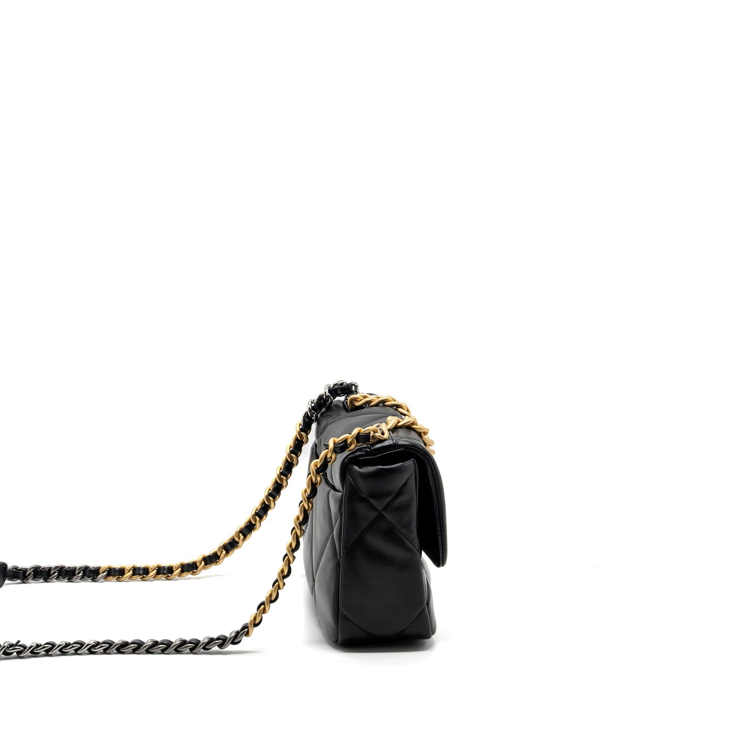 Chanel 19 Lambskin Hardware Microchip Multicolour Black Small Handbag Microchip 3