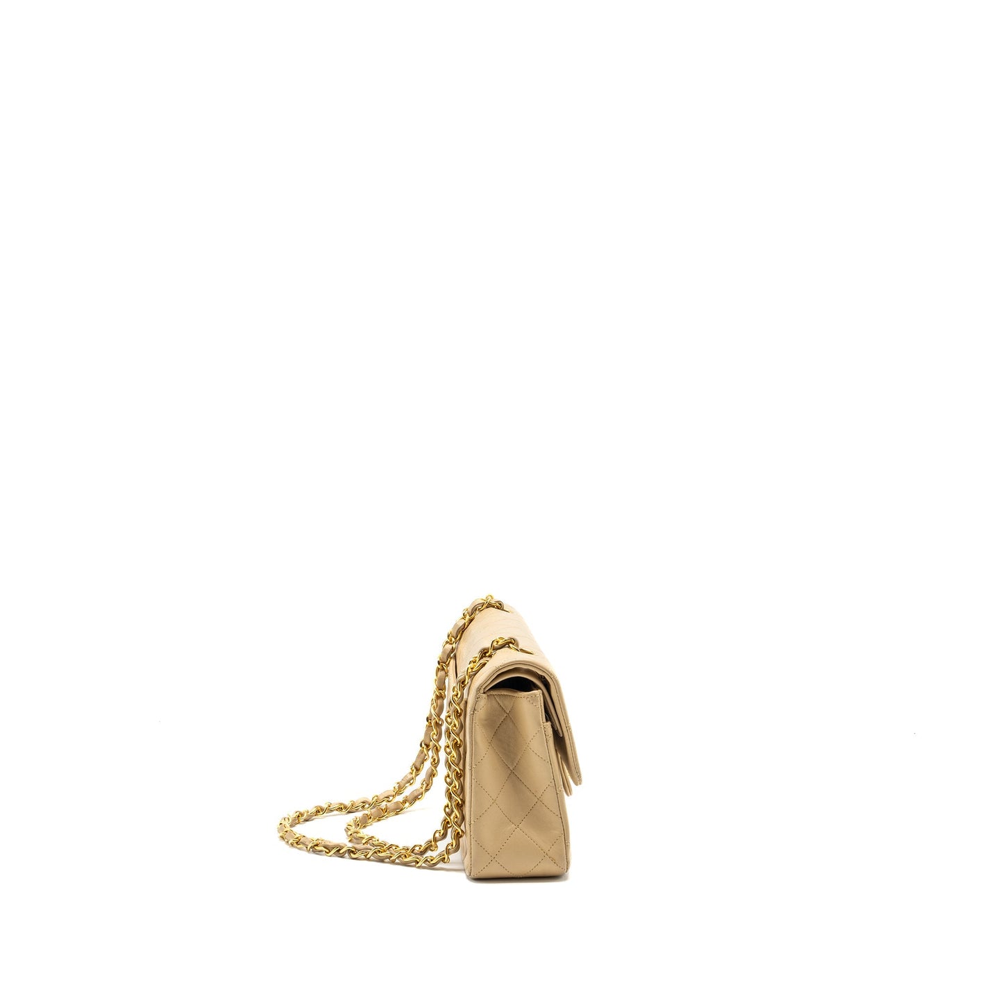 Chanel classic flap lambskin GHW Beige Small Shoulder Bag