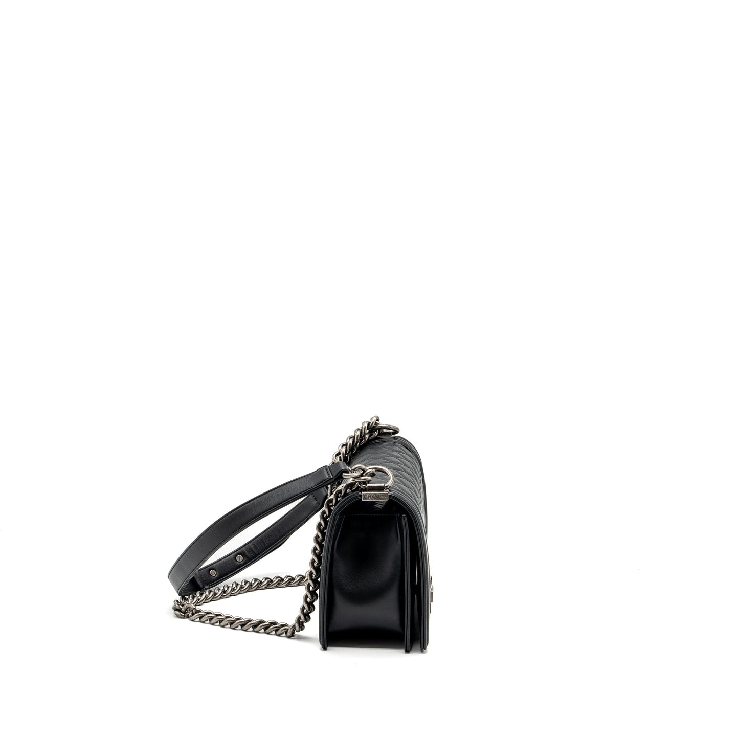 Chanel Boy lambskin ruthenium hardware Black Handbag