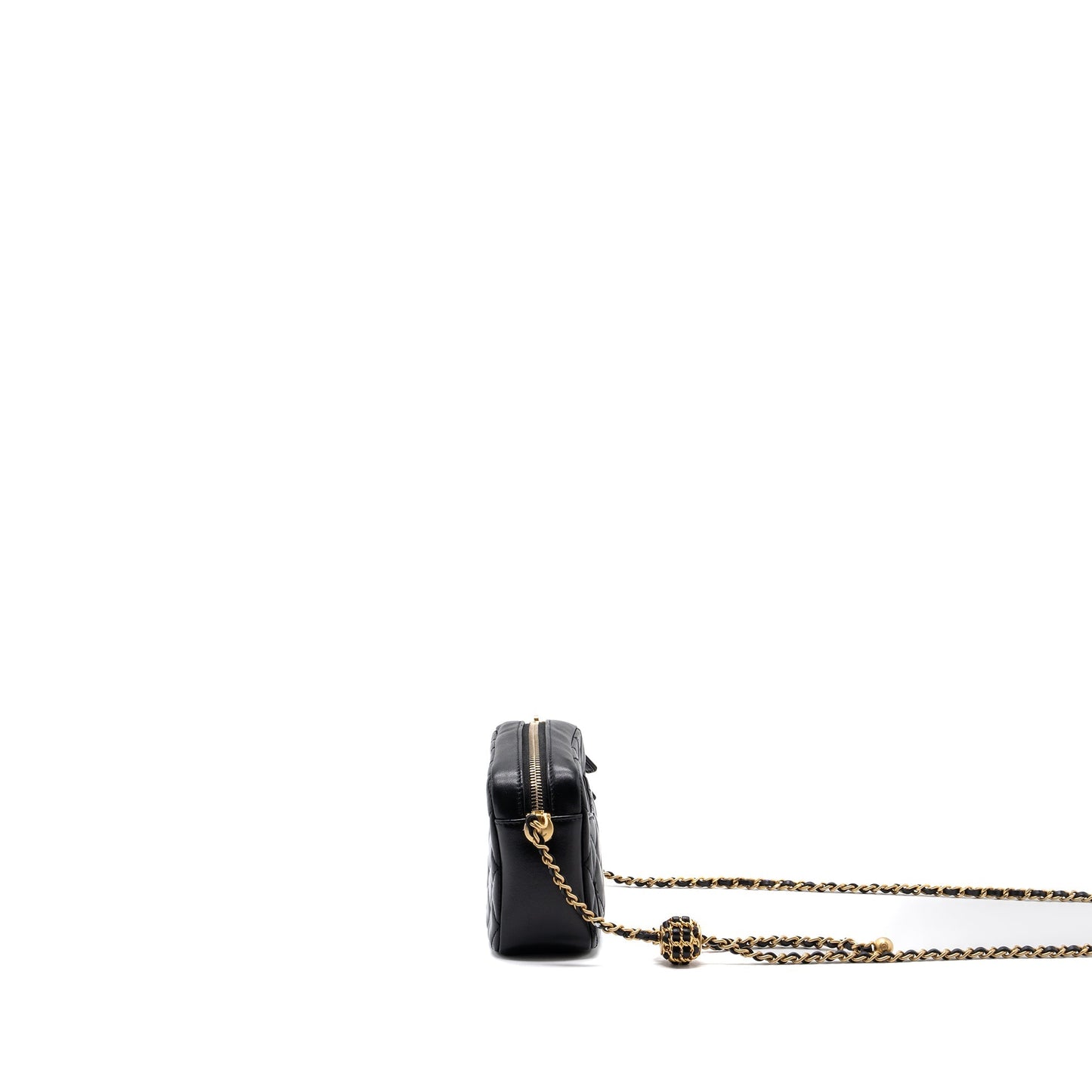 Chanel pearl crush camera lambskin GHW microchip Black Crossbody Bag
