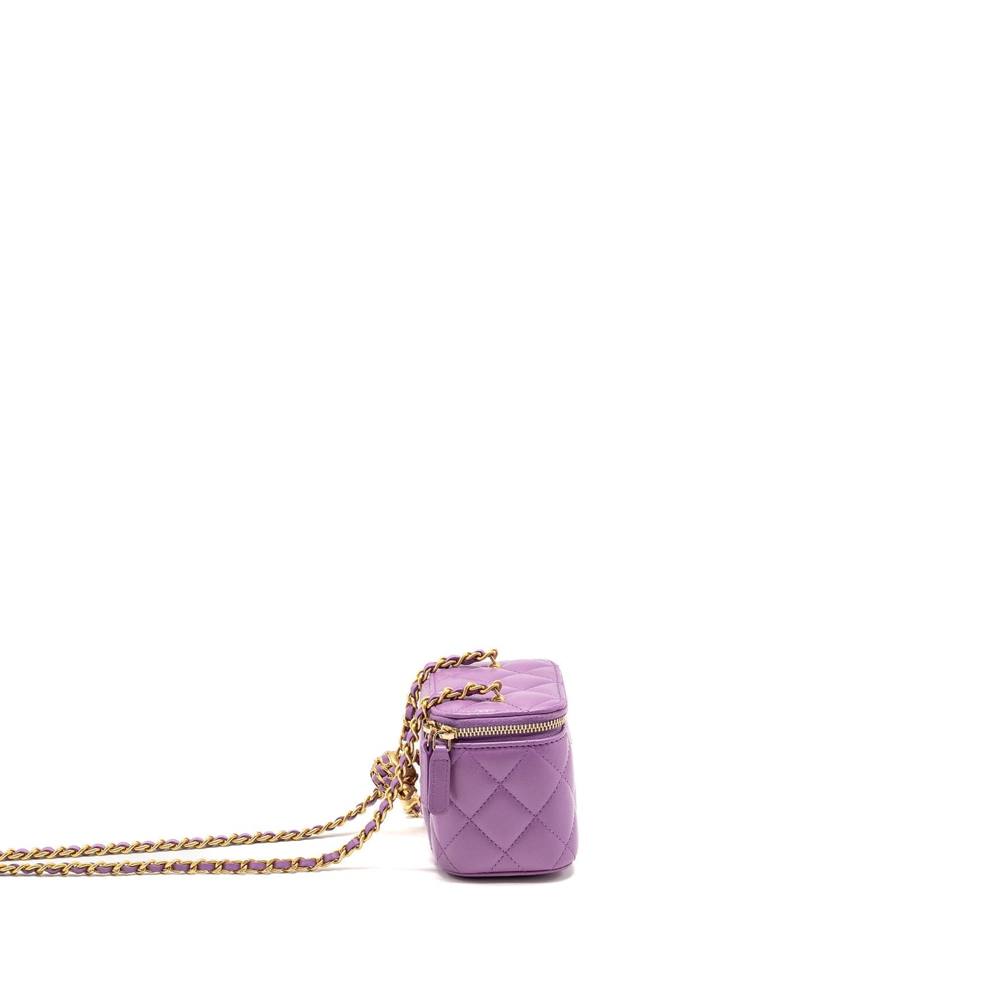 Chanel Pearl Crush Vanity Lambskin Purple GHW Mini Bag