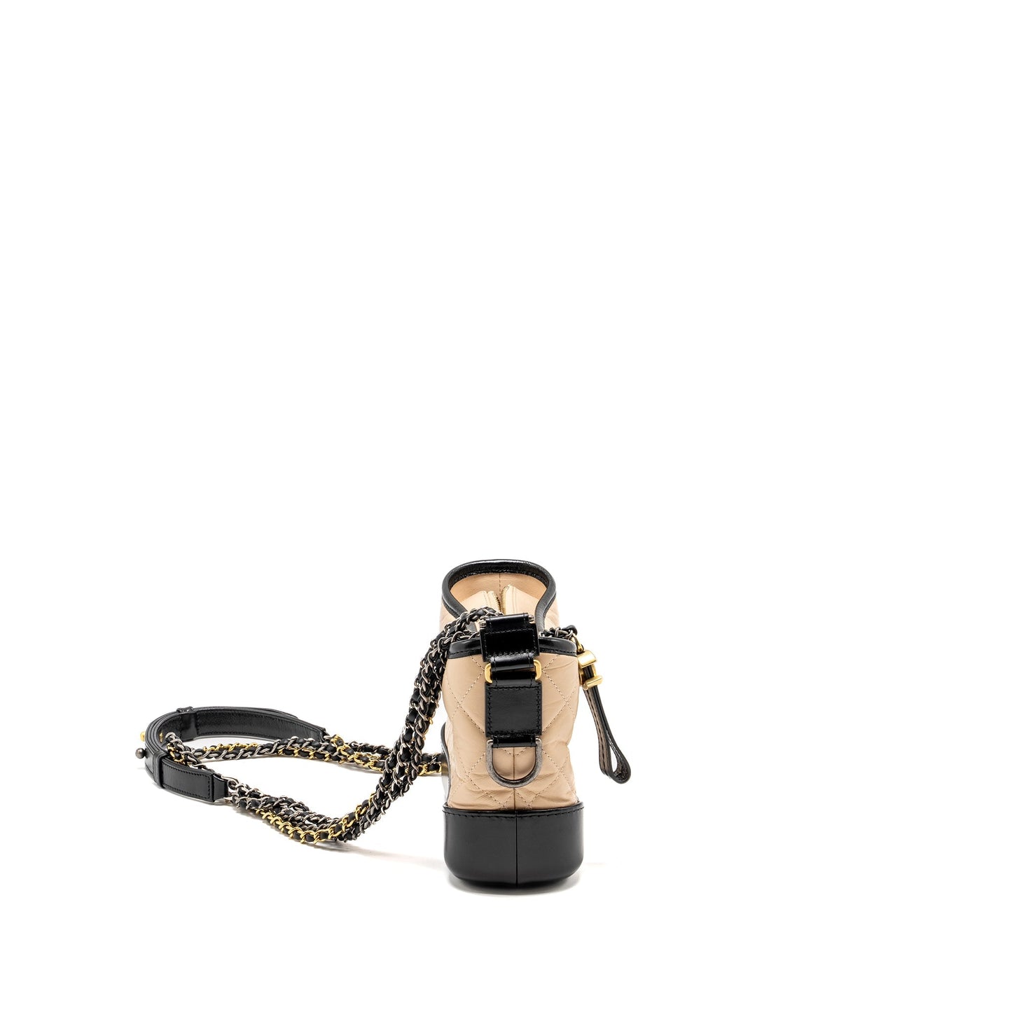 Chanel Gabrielle Hobo Aged Calfskin Hardware Multicolour Black Beige Small Shoulder Bag Hardware 1