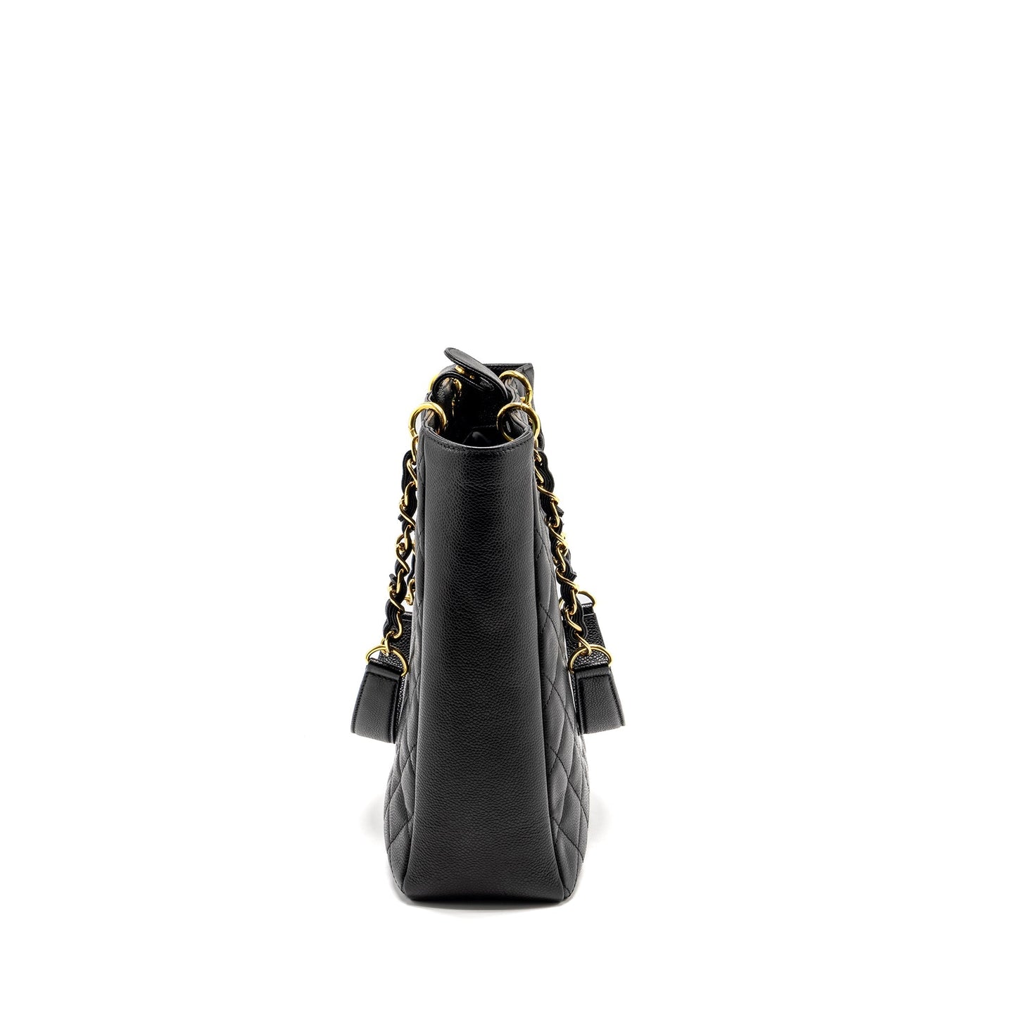 Chanel Petit Shopping Caviar GHW Black Tote Bag
