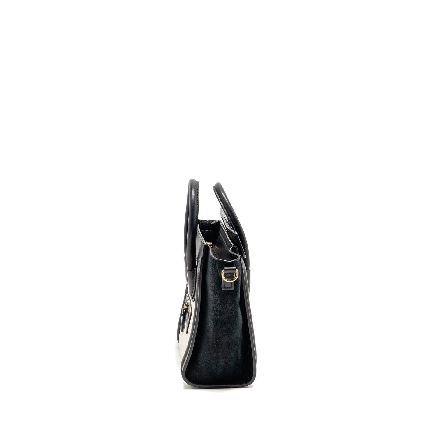 Luxury Nano Luggage Bag Calfskin Ghw Black White Travel Bag
