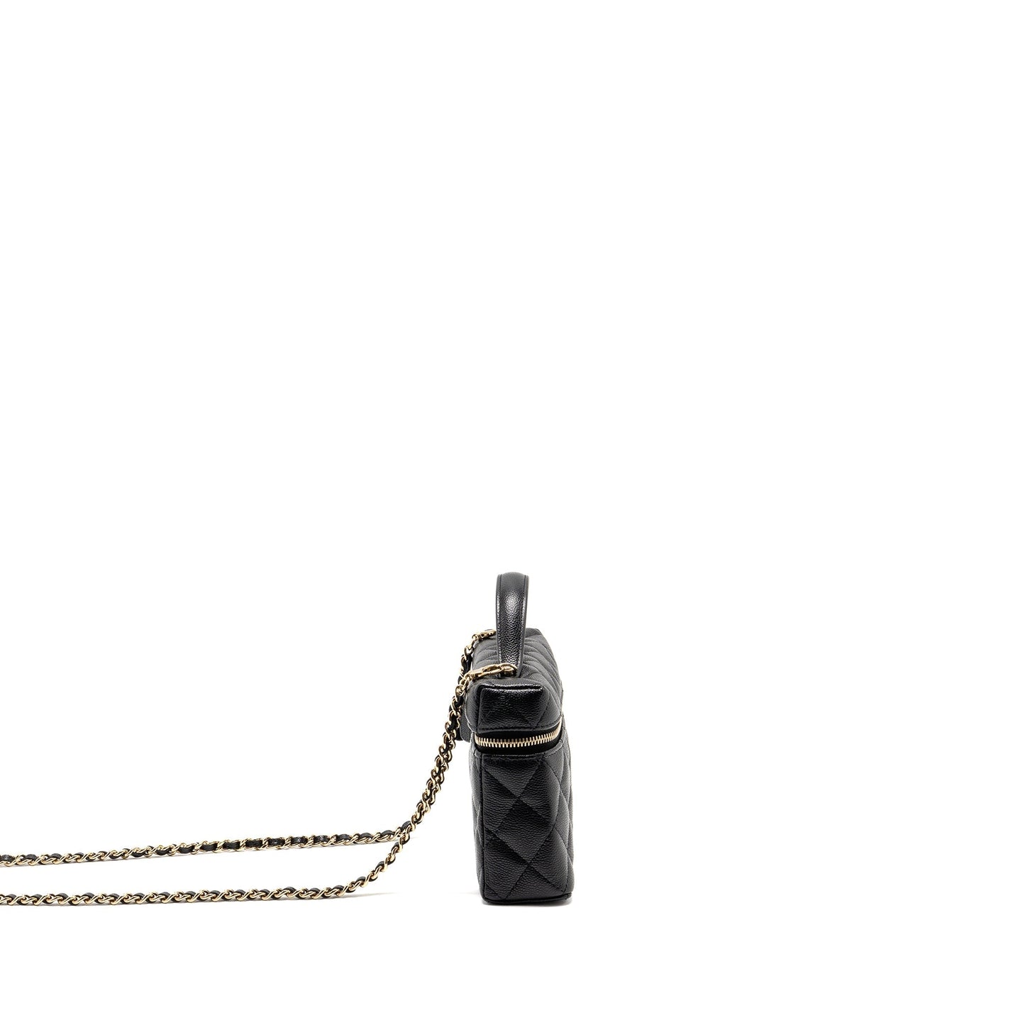 Chanel Top Handle vanity caviar LGHW microchip Black Handbag