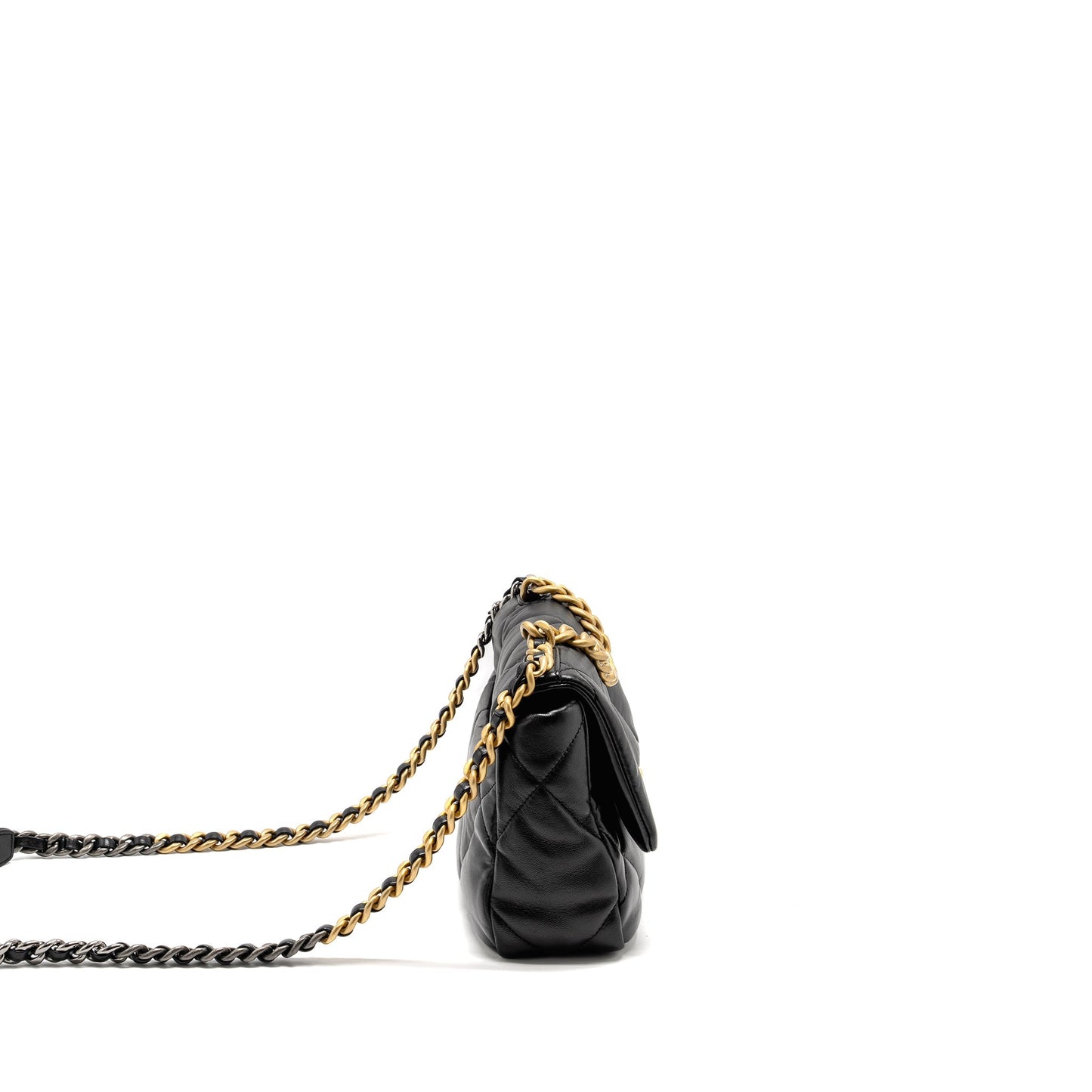 Chanel 19 Lambskin GHW microchip Black Small Handbag Black Ghwmicrochip