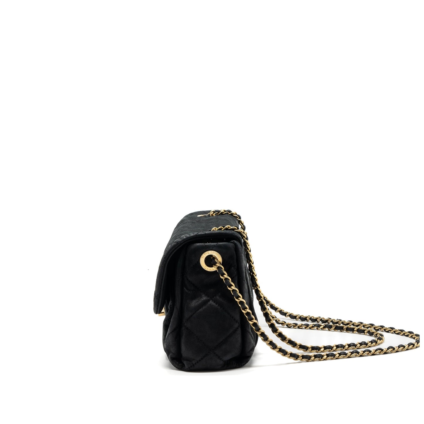 Chanel quilted seasonal flap Calfskin Iridescent GHW Black Shoulder Bag