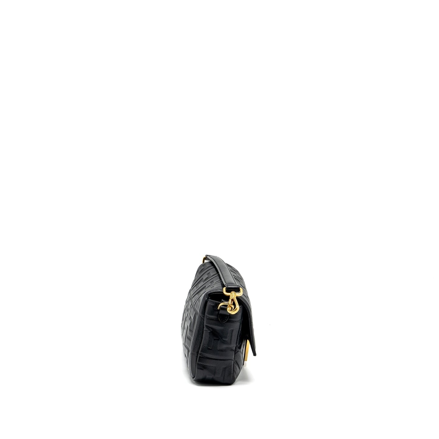 Fendi Baguette Purse With Motif Nappa Black Shoulder Bag