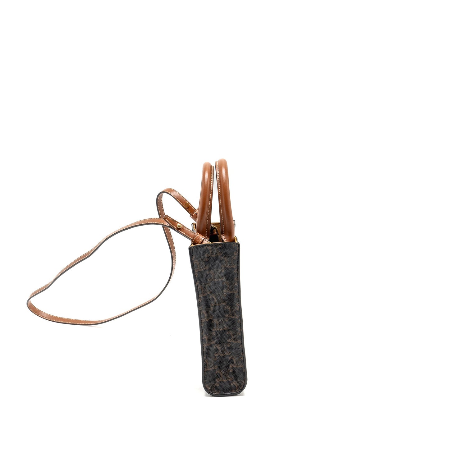 Celine Vertical Cabas Triomphe Handbag Canvas Mini Travel Bag