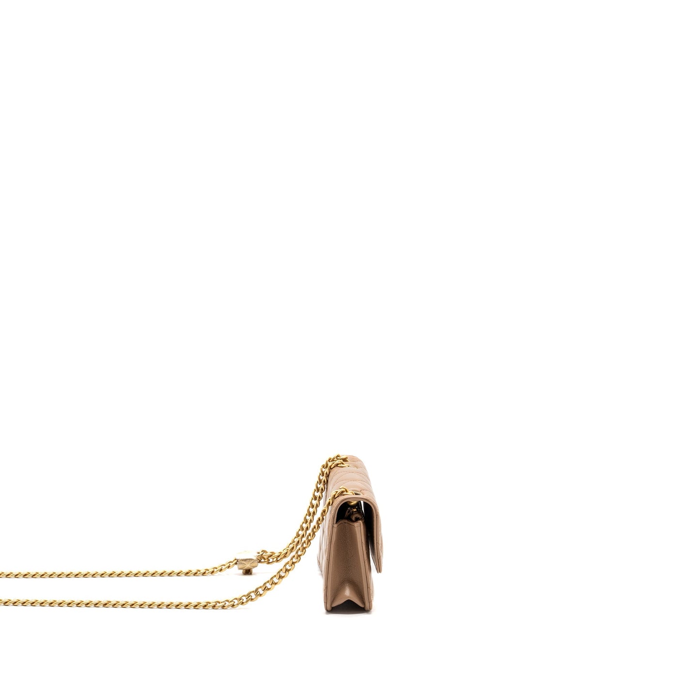 Chanel 22K pillar flap lambskin dark GHW Gold Beige Shoulder Bag
