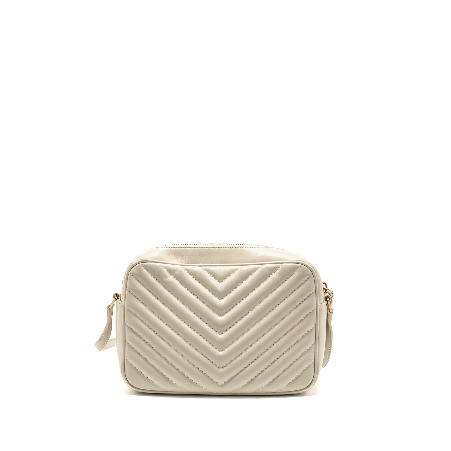YSL Saint Laurent Lou Camera Purse Calfskin Travel Bag White
