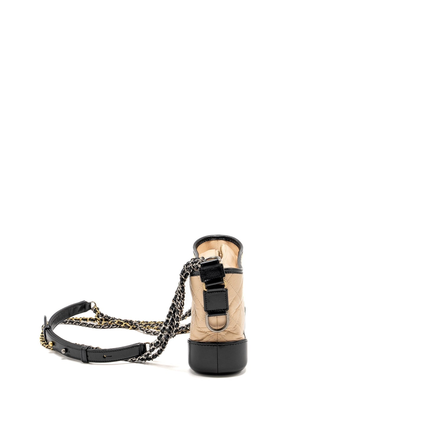 Chanel Gabrielle Hobo Aged Calfskin Hardware Multicolour Black Beige Small Shoulder Bag Hardware 2