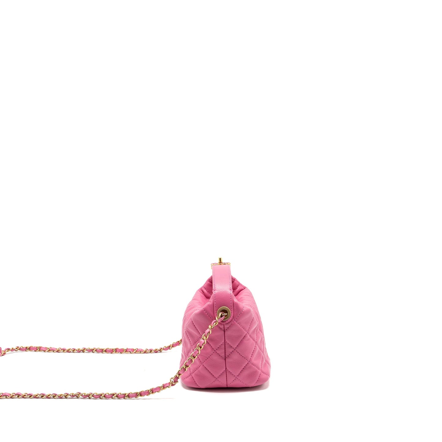 Chanel 20S Quilted hobo Lambskin GHW Pink Small Shoulder Bag
