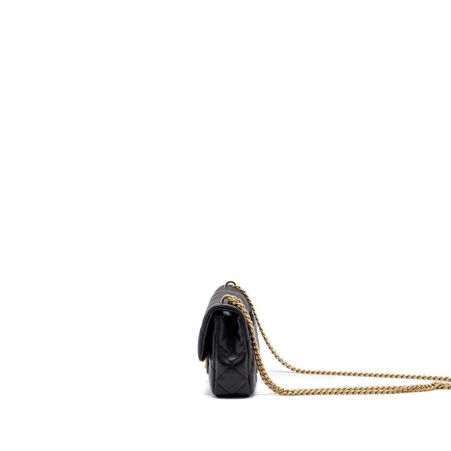 Chanel 23p Coco Love Flap Caviar GHW Black Shoulder Bag Black Ghwmicrochip